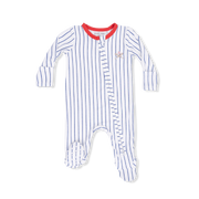 Baseball Stripe - 2 Way Zipper Footie