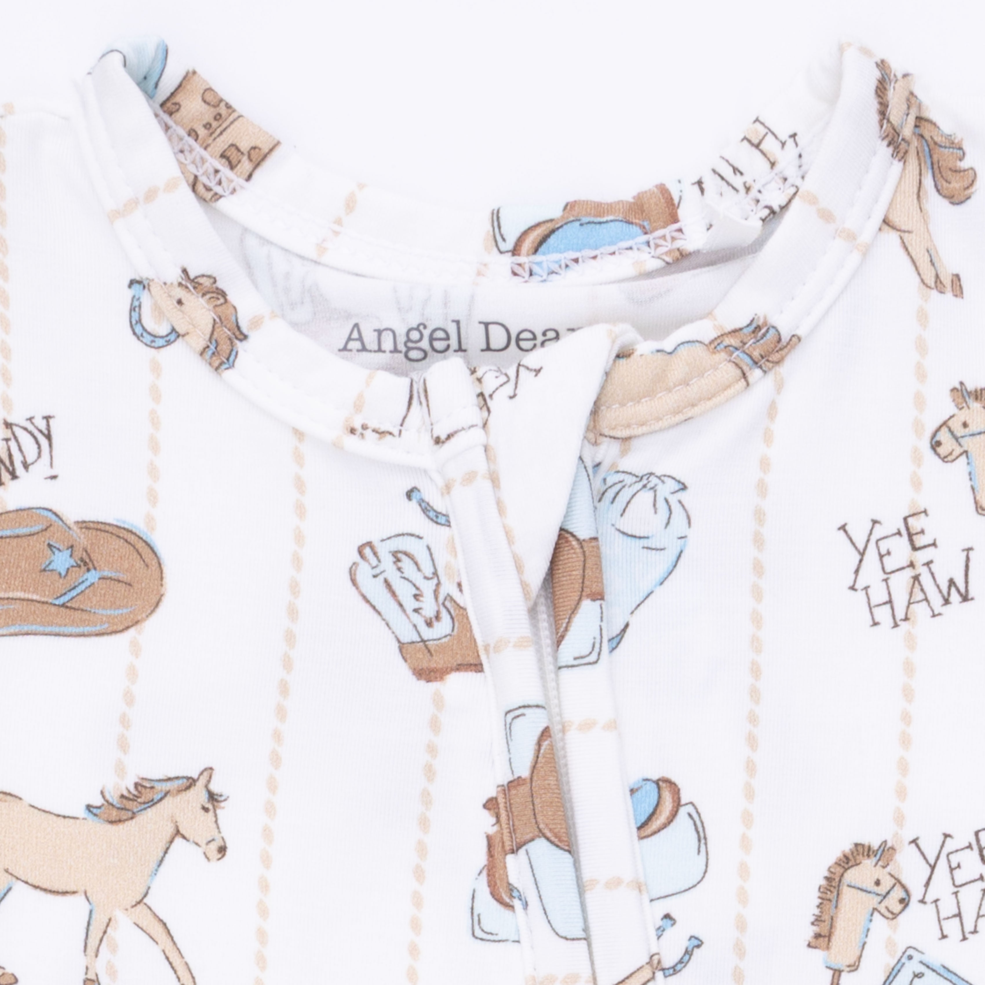 Cowboy Nursery -  2 Way Zipper Footie, Bandana Bib, & Swaddle Blanket Set