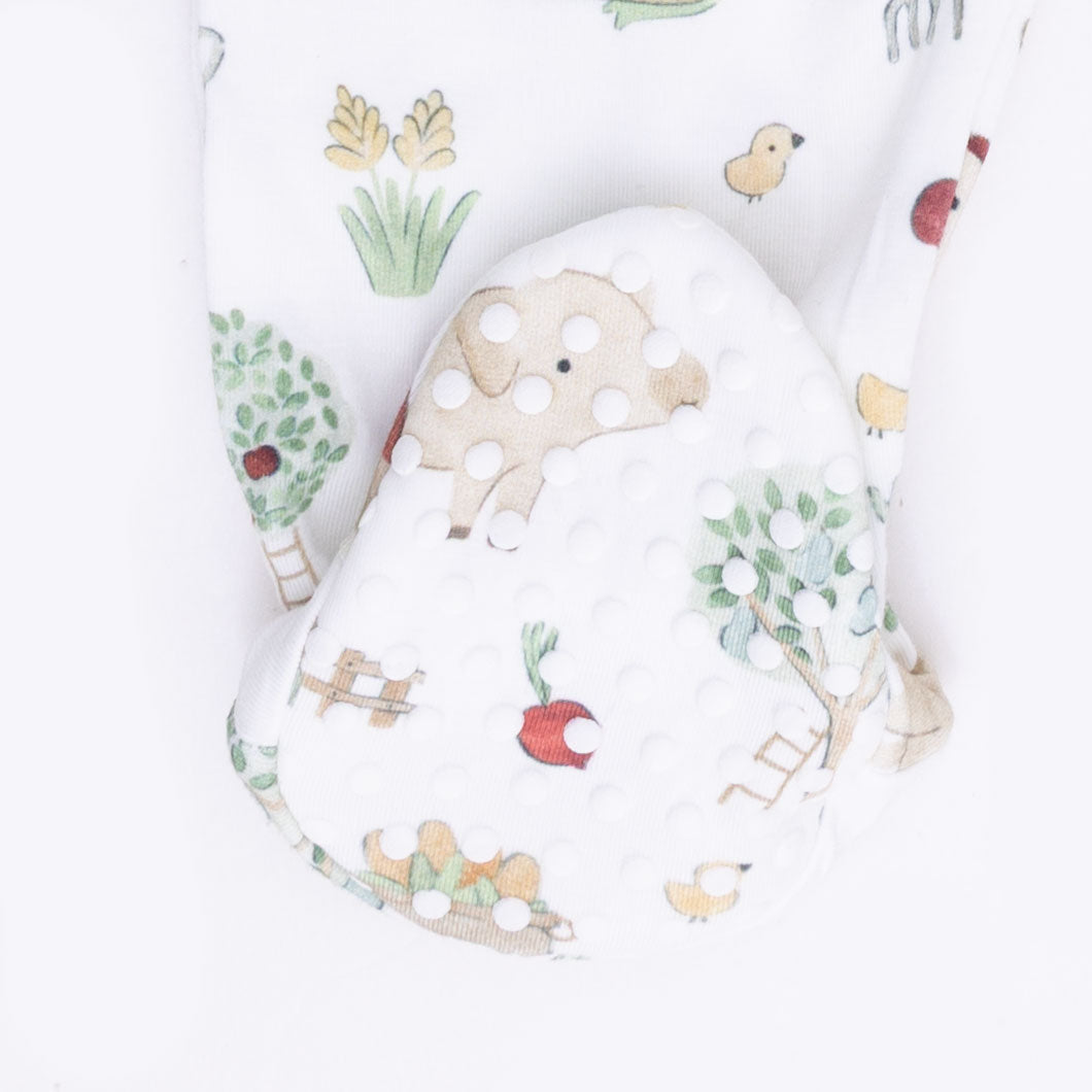 Cute Farm Animals Uni - 2 Way Zipper Footie, Swaddle  & Bandana Bib Set