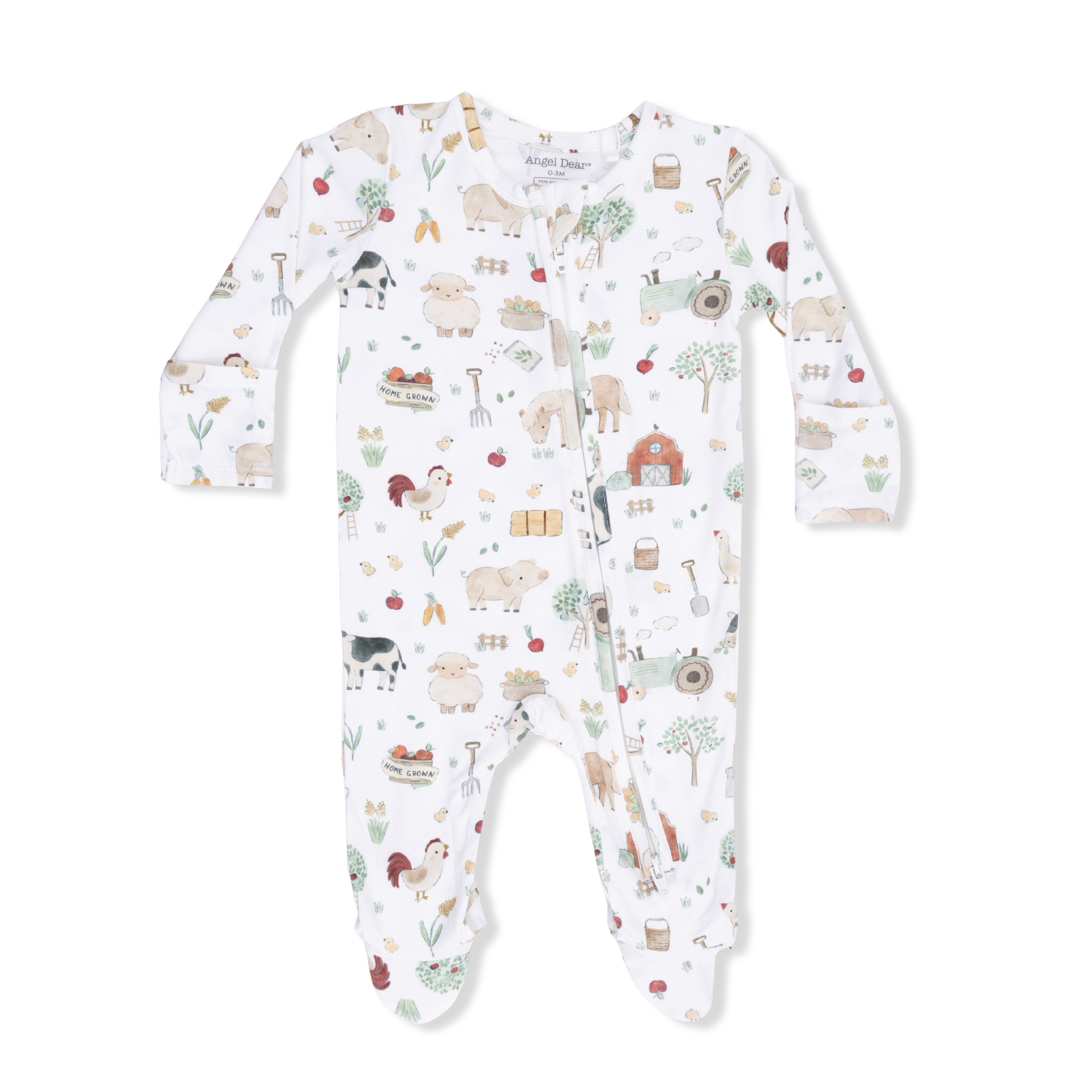 Cute Farm Animals Uni - 2 Way Zipper Footie