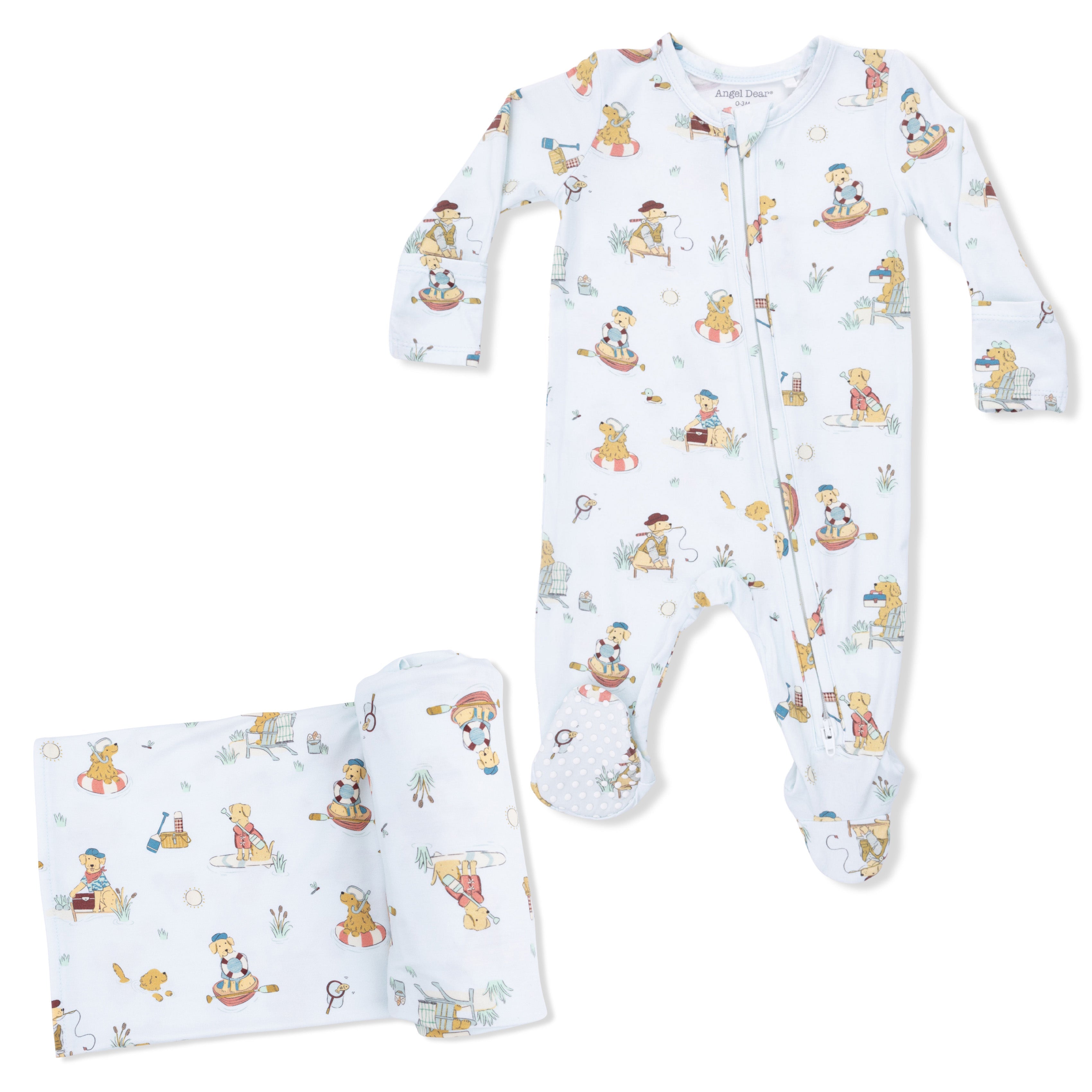 Lake Buddy Dogs - 2 Way Zipper Footie & Swaddle
