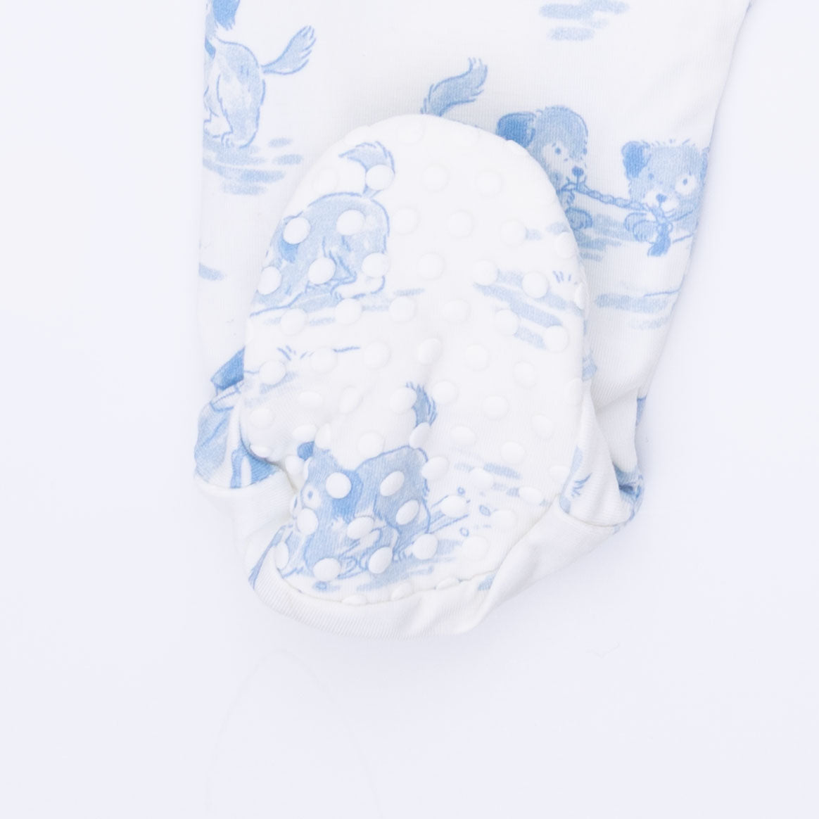 Puppy Toile Blue - 2 Way Zipper Footie & Swaddle Blanket Set