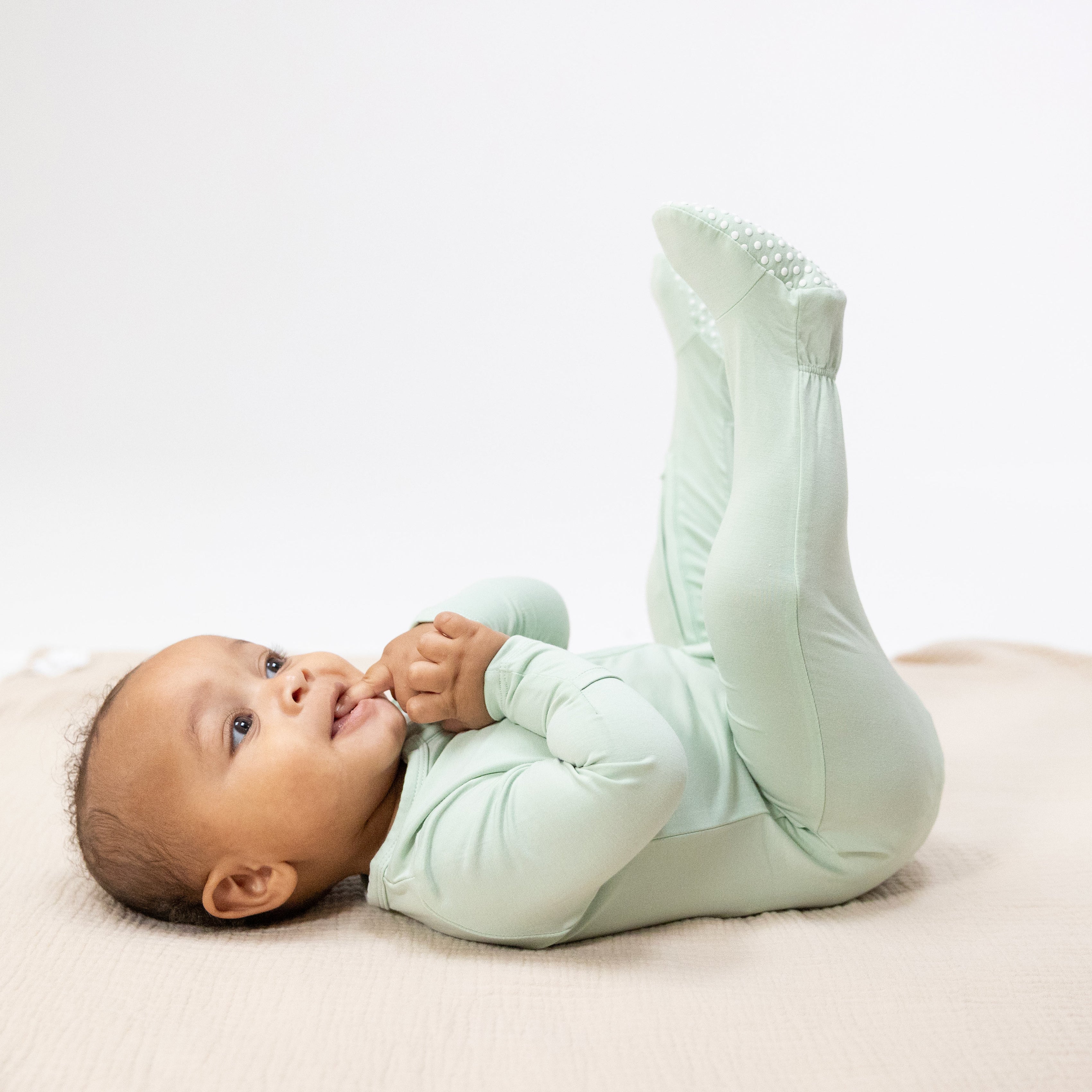 Solid Bok Choy - 2 Way Zipper Footie