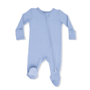 Solid Blue Fog - 2 Way Zipper Footie