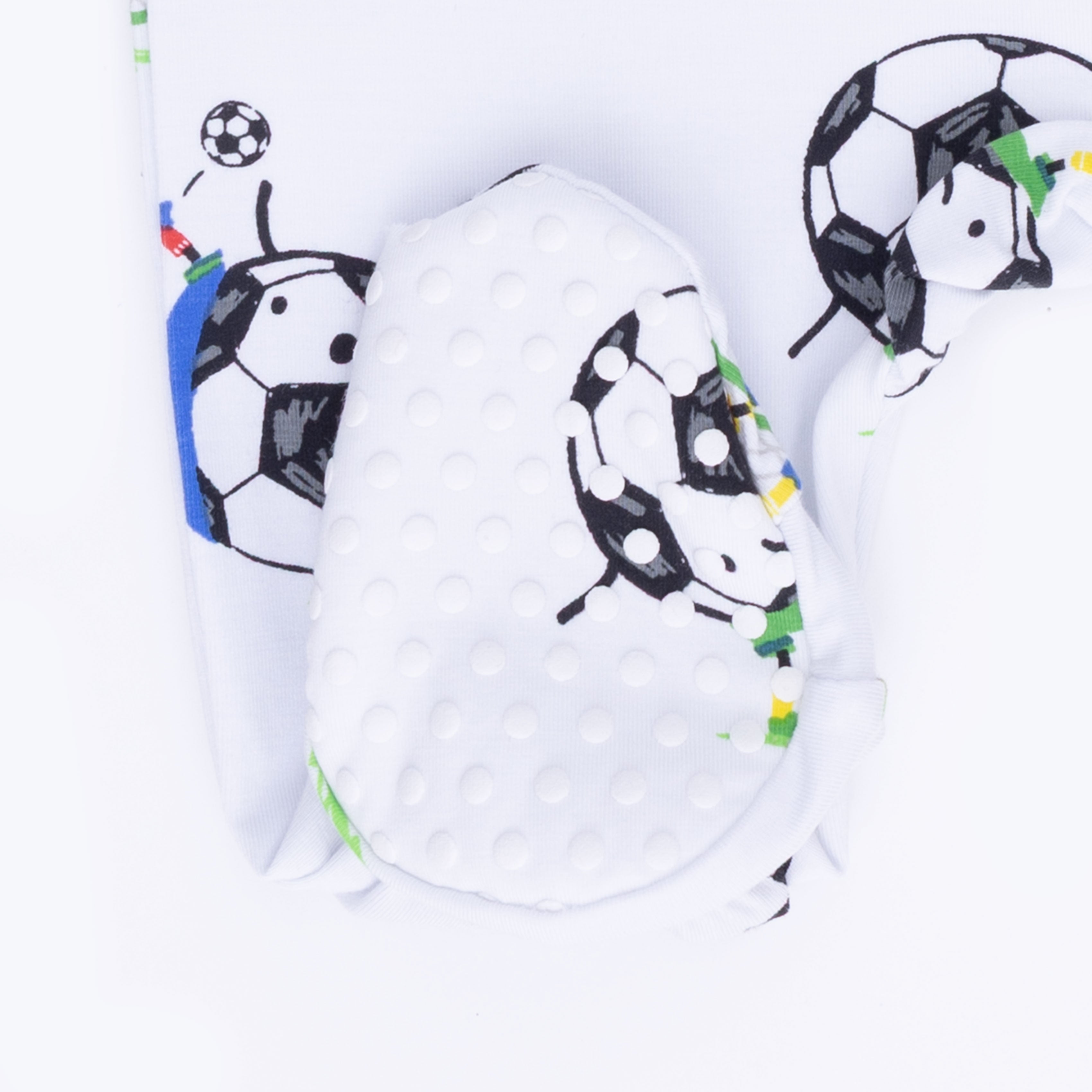 Soccer Balls Playing Soccer  Blue - 2 Way Zipper Footie