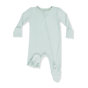 Solid Cameo Green - 2 Way Zipper Footie