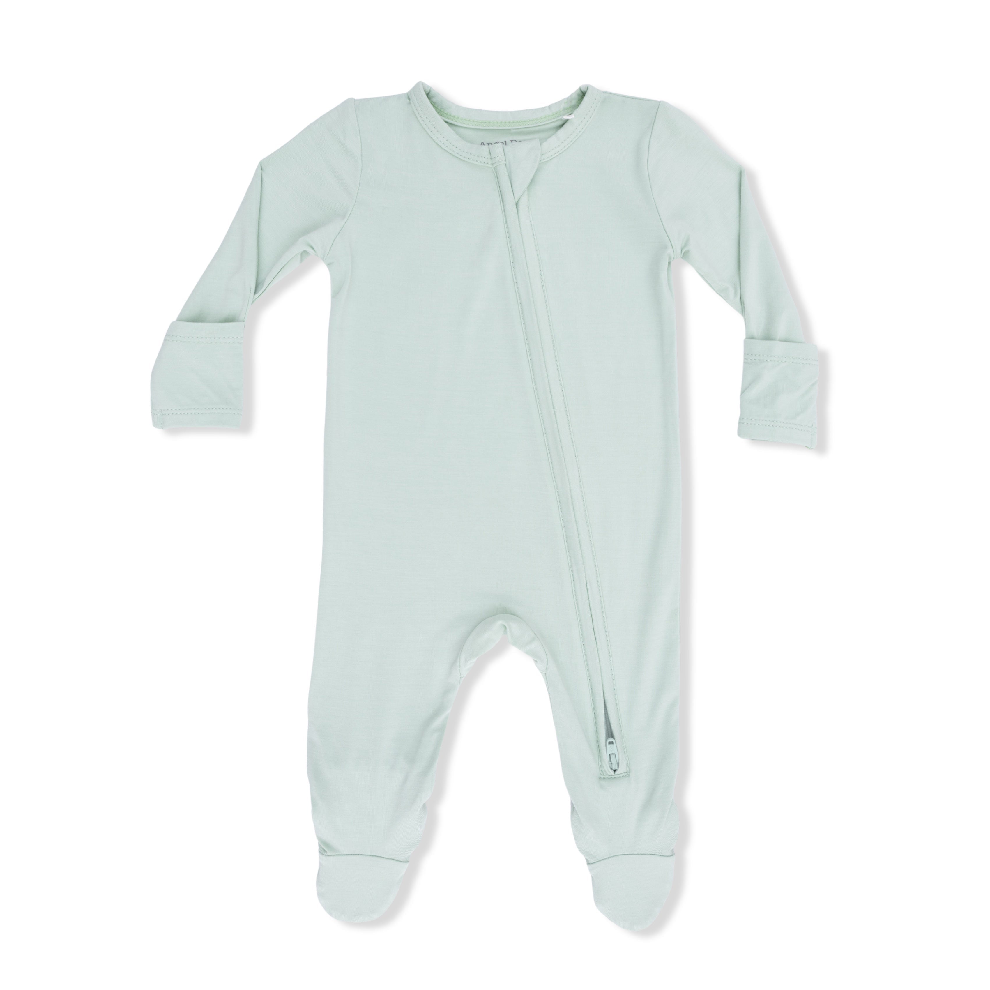 Solid Cameo Green - 2 Way Zipper Footie