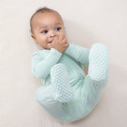 Solid Misty Blue - 2 Way Zipper Footie
