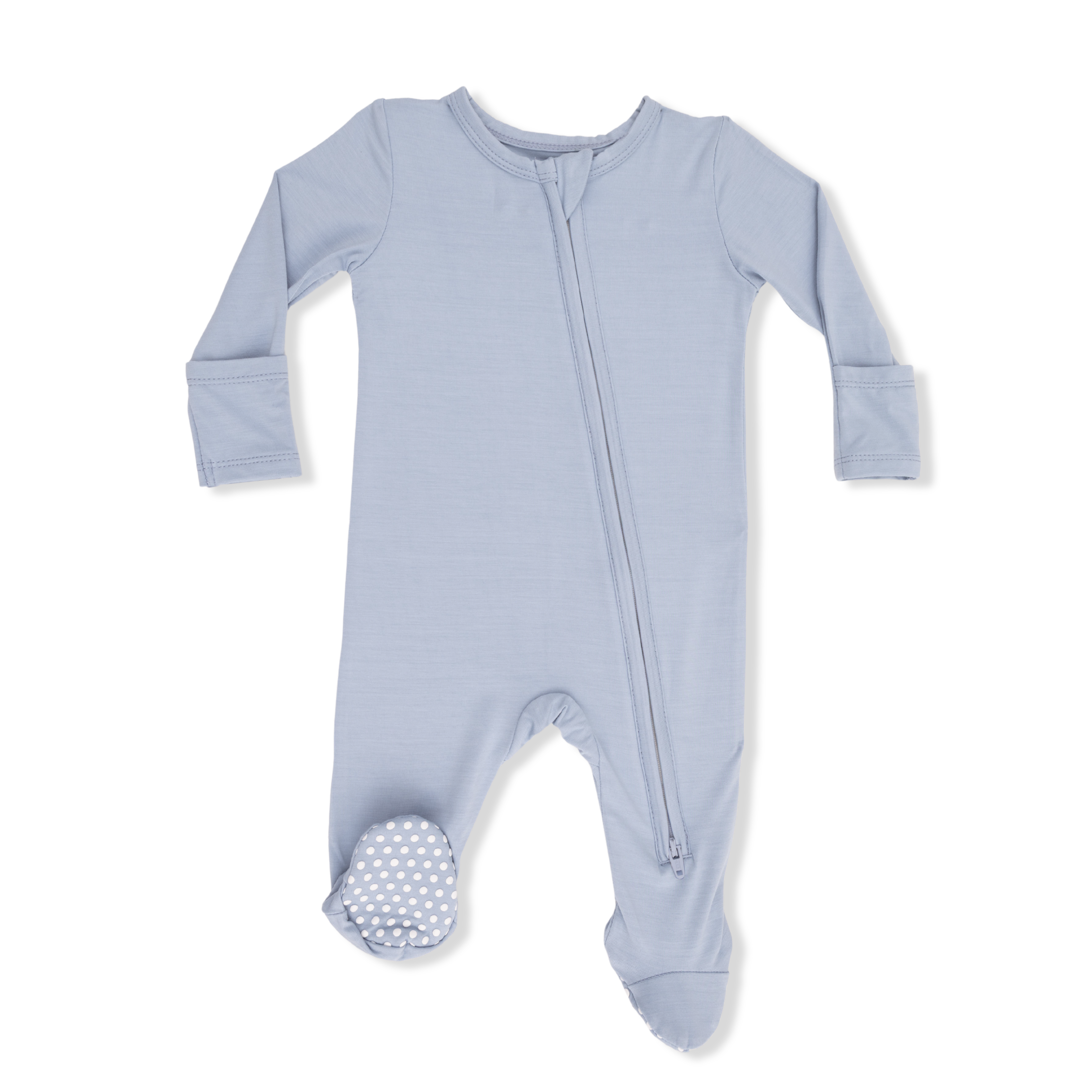 Solid Niagara Mist Viscose From Bamboo - 2 Way Zipper Footie