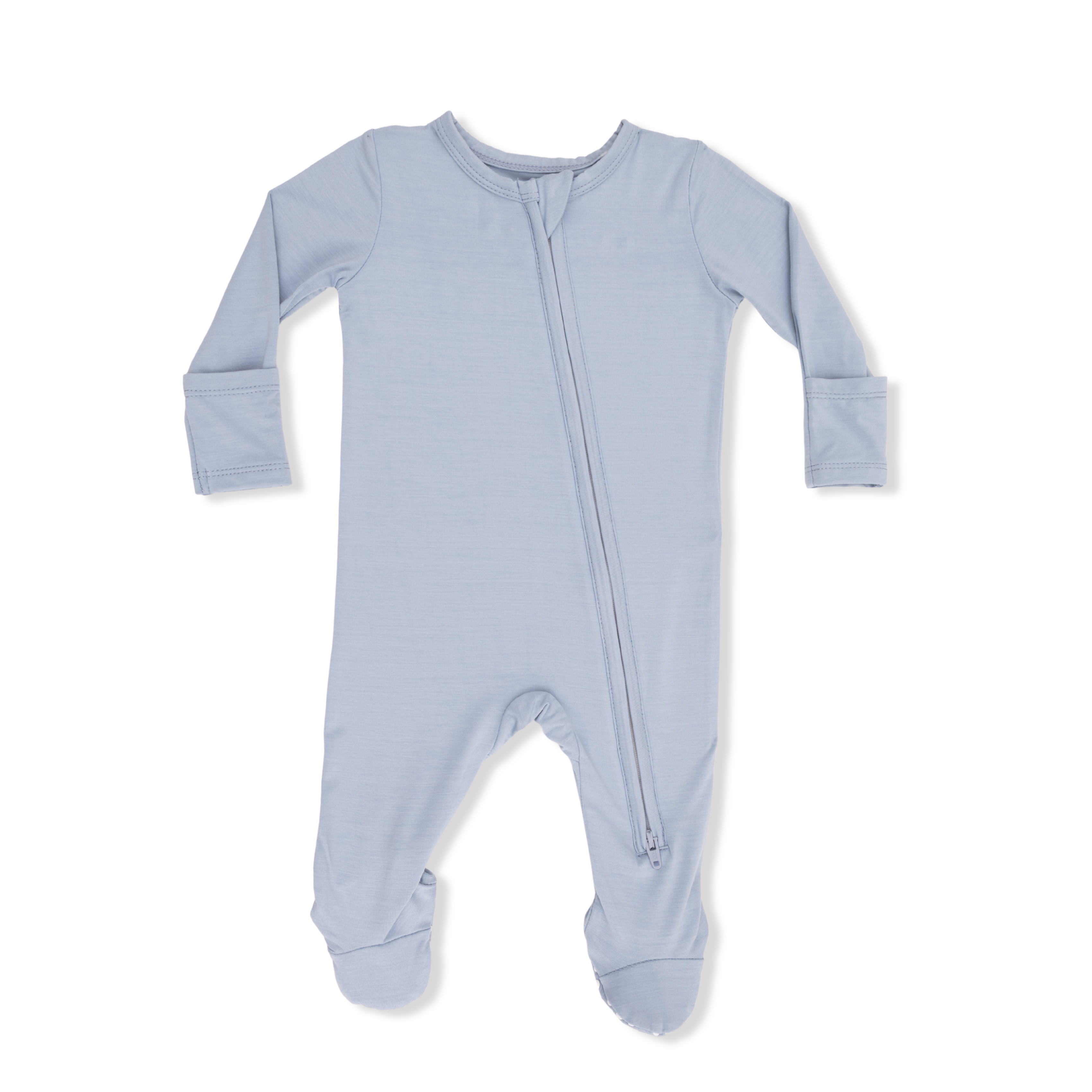 Solid Niagara Mist Viscose From Bamboo - 2 Way Zipper Footie