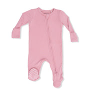 Solid Rose Elegance - 2 Way Zipper Footie