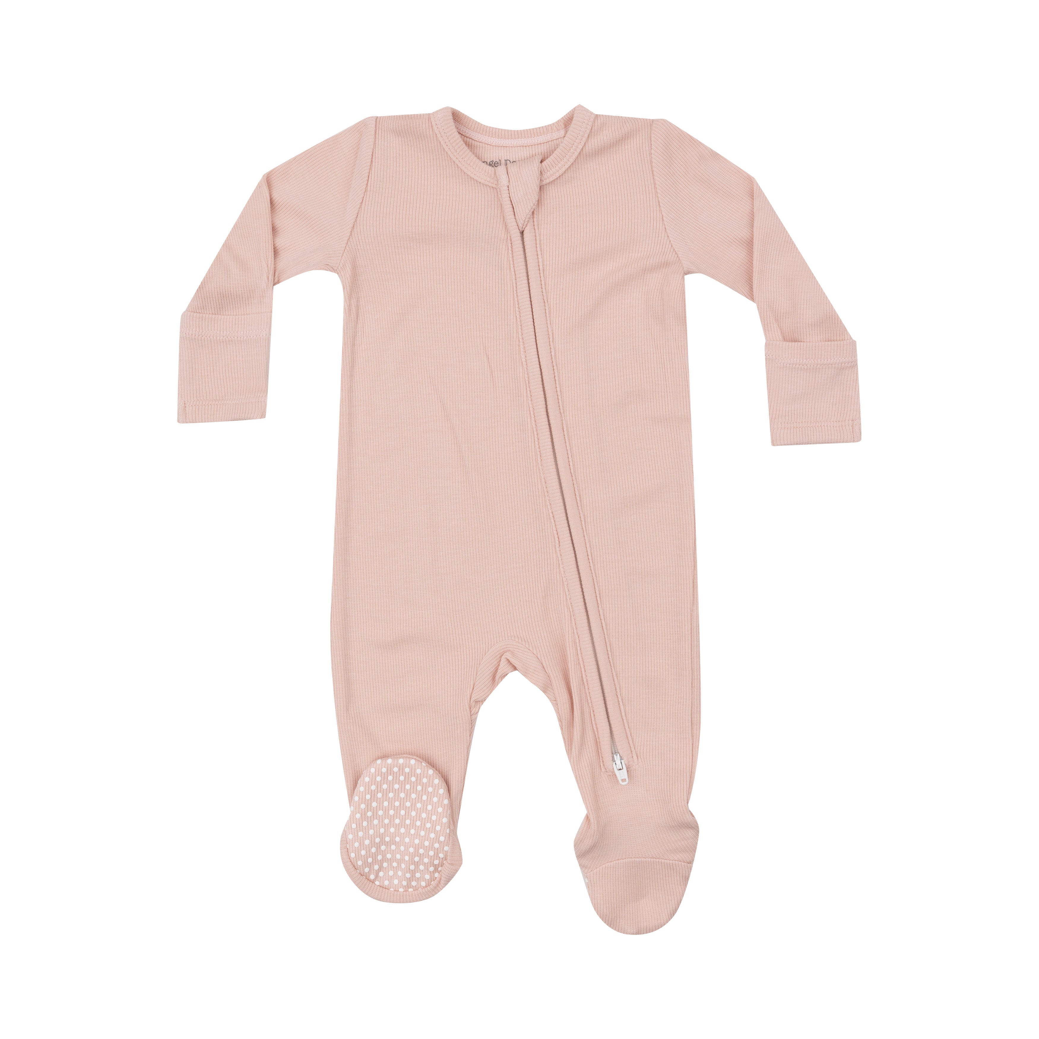 2 Way Zipper Footie - Basic - Solid Pale Blush