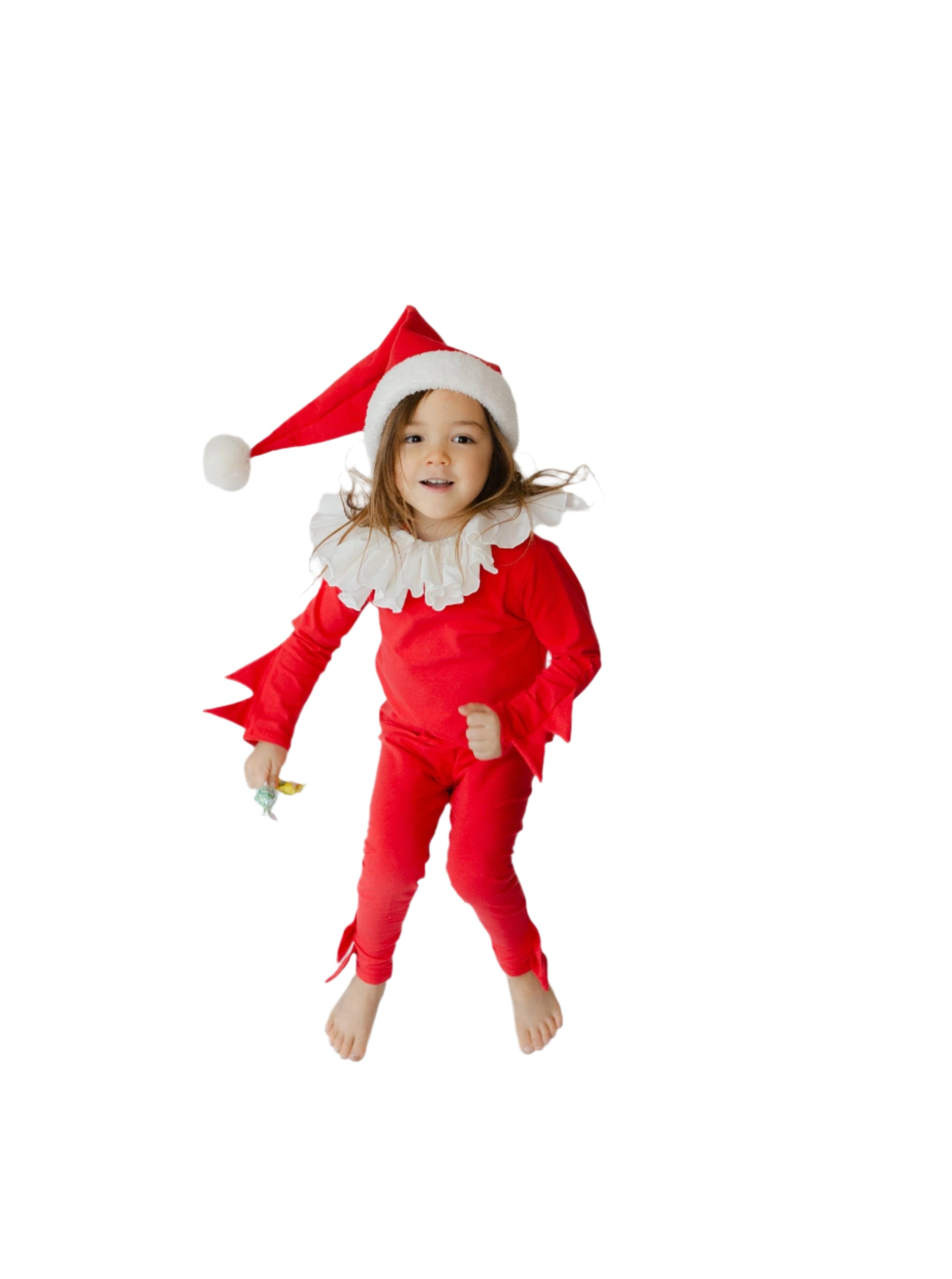 Red Holiday Elf Pajama Costume, Santa Costume