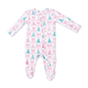 Bow Trellis Tree - 2 Way Ruffle Back Zipper Footie