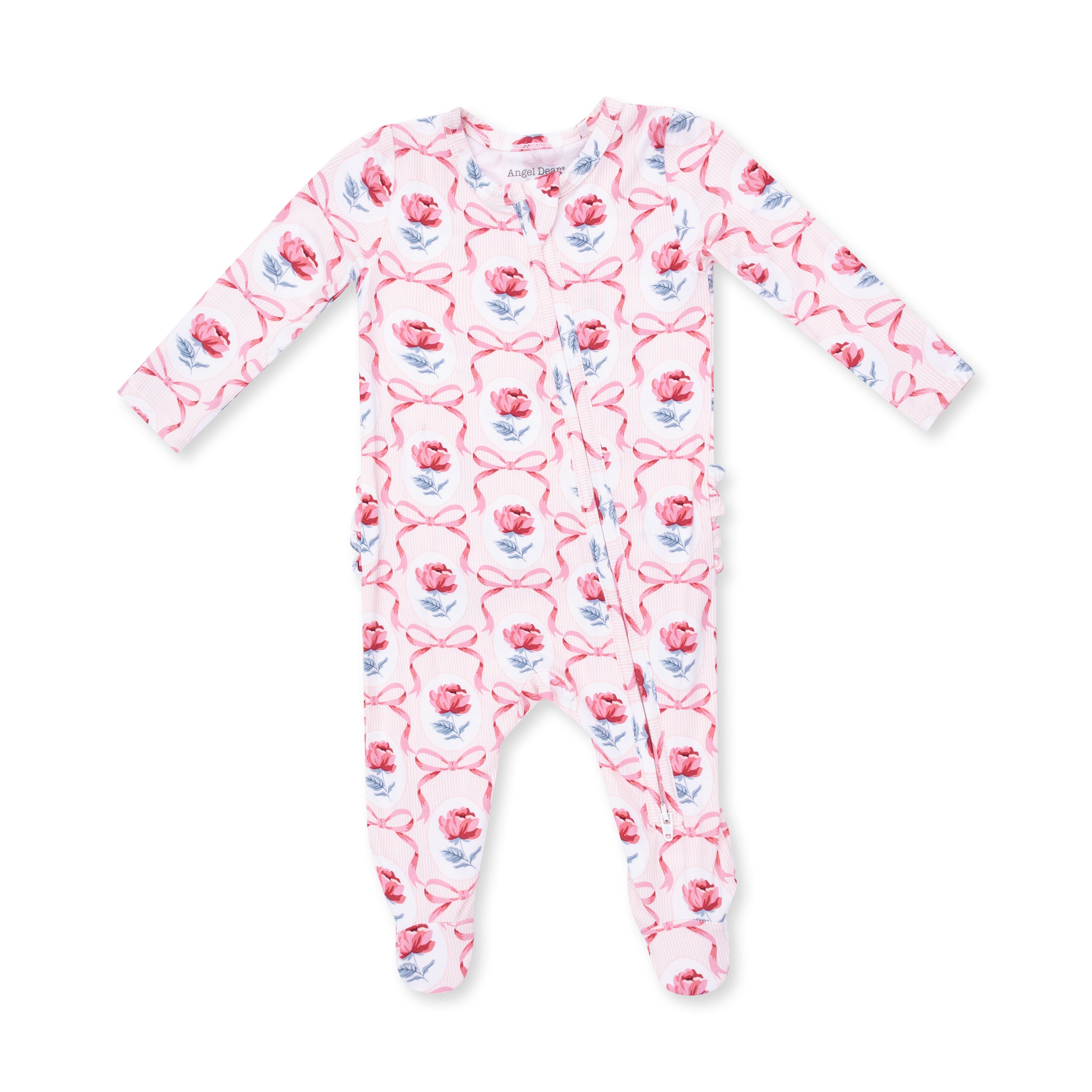 Leslie Rose - 2 Way Ruffle Back Zipper Footie