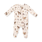 Pretty Equestrian - 2 Way Ruffle Back Zipper Footie