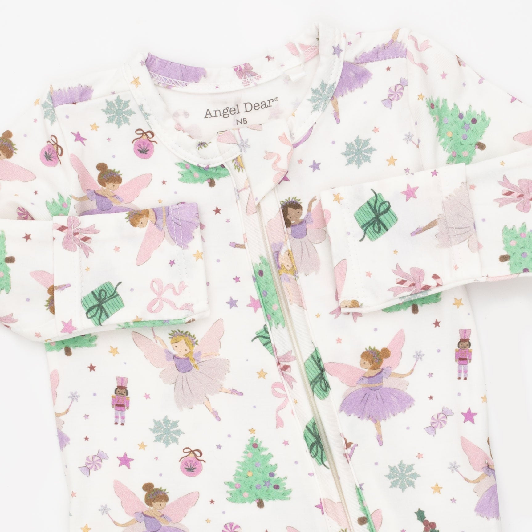 Sugar Plum Fairies - 2 Way Ruffle Back Zipper Footie