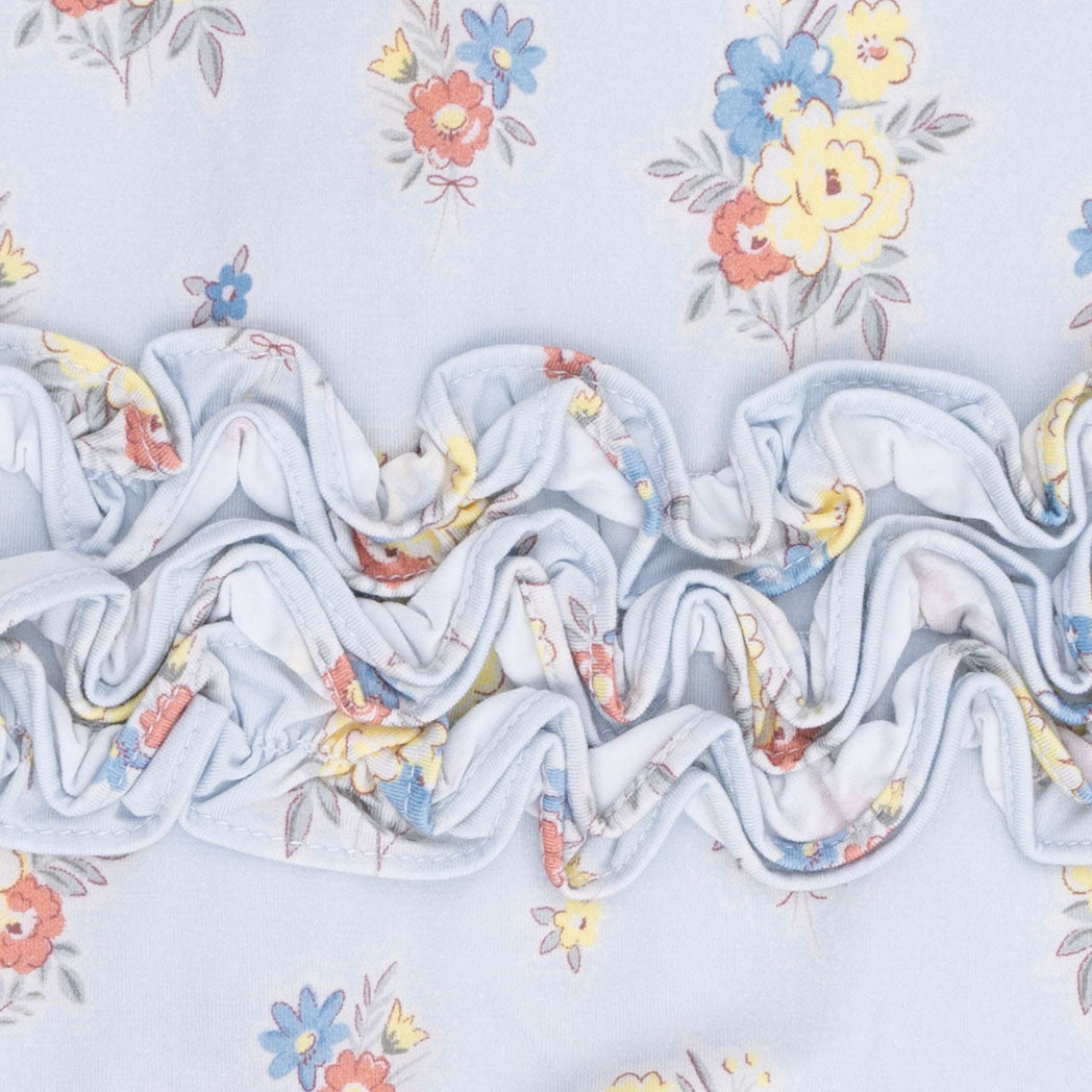 Country Stitch Floral  - 2 Way Ruffle Back Zipper Footie