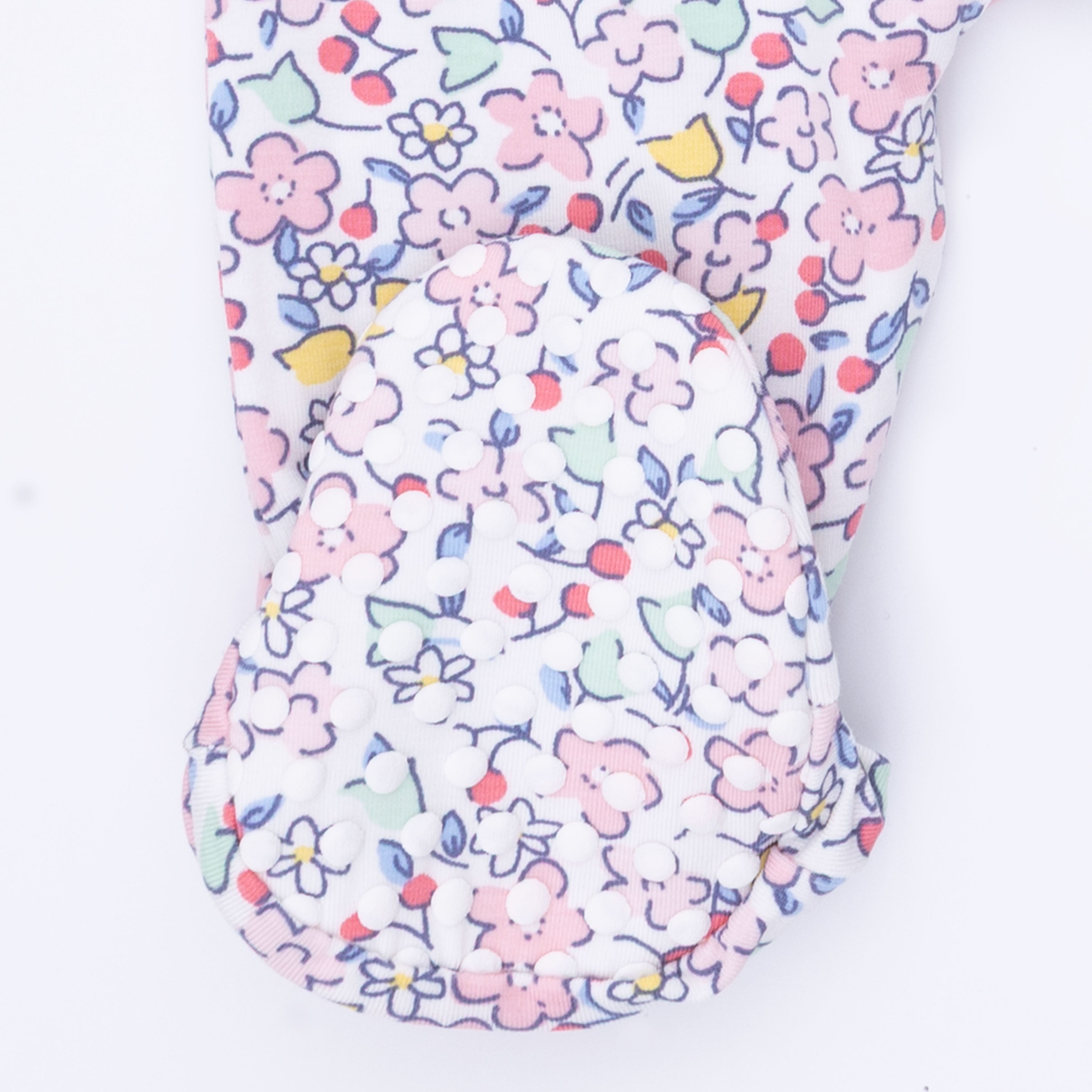 Elizabeth's Garden -2 Way Ruffle Back Zipper Footie & Swaddle Blanket Set