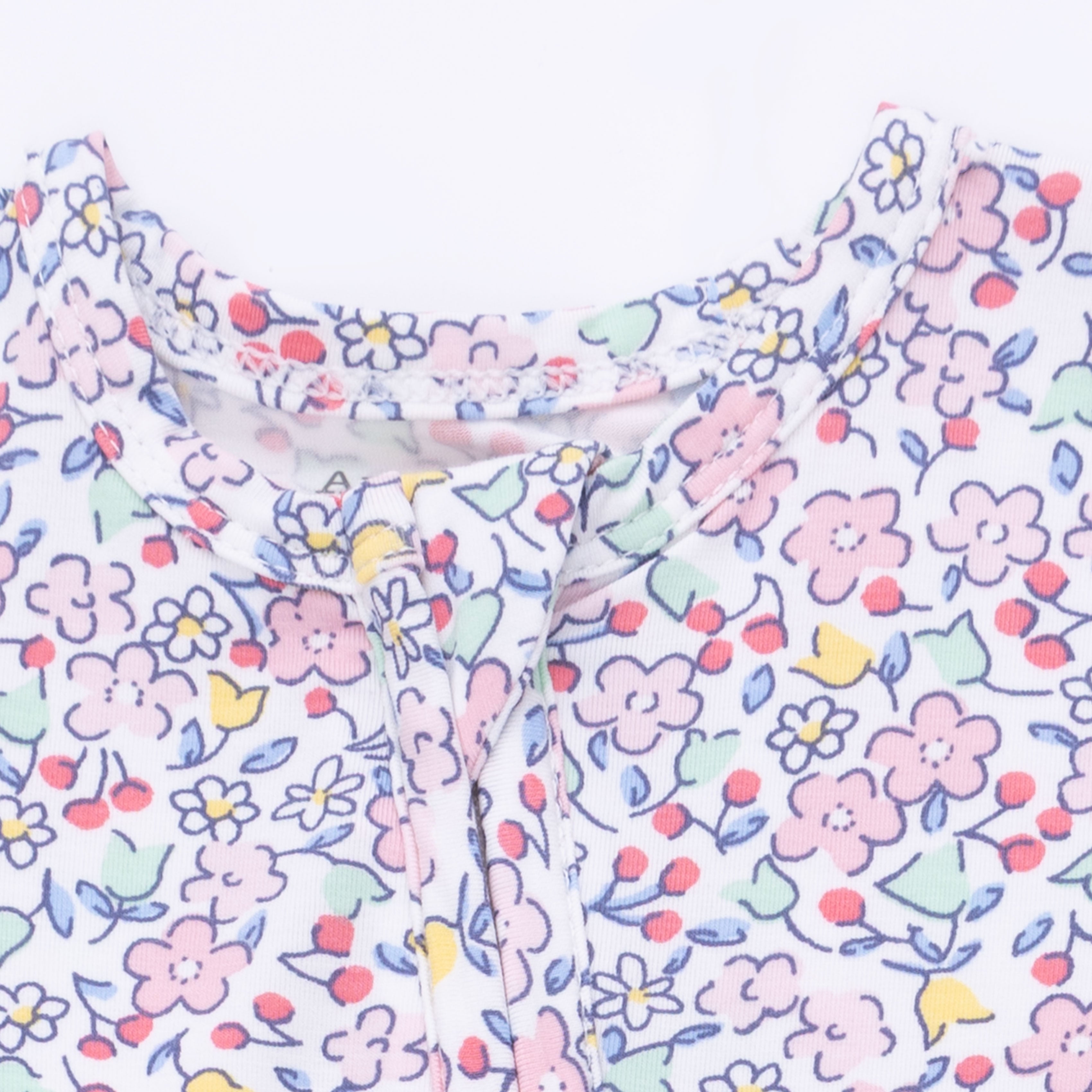 Elizabeth's Garden -2 Way Ruffle Back Zipper Footie & Swaddle Blanket Set