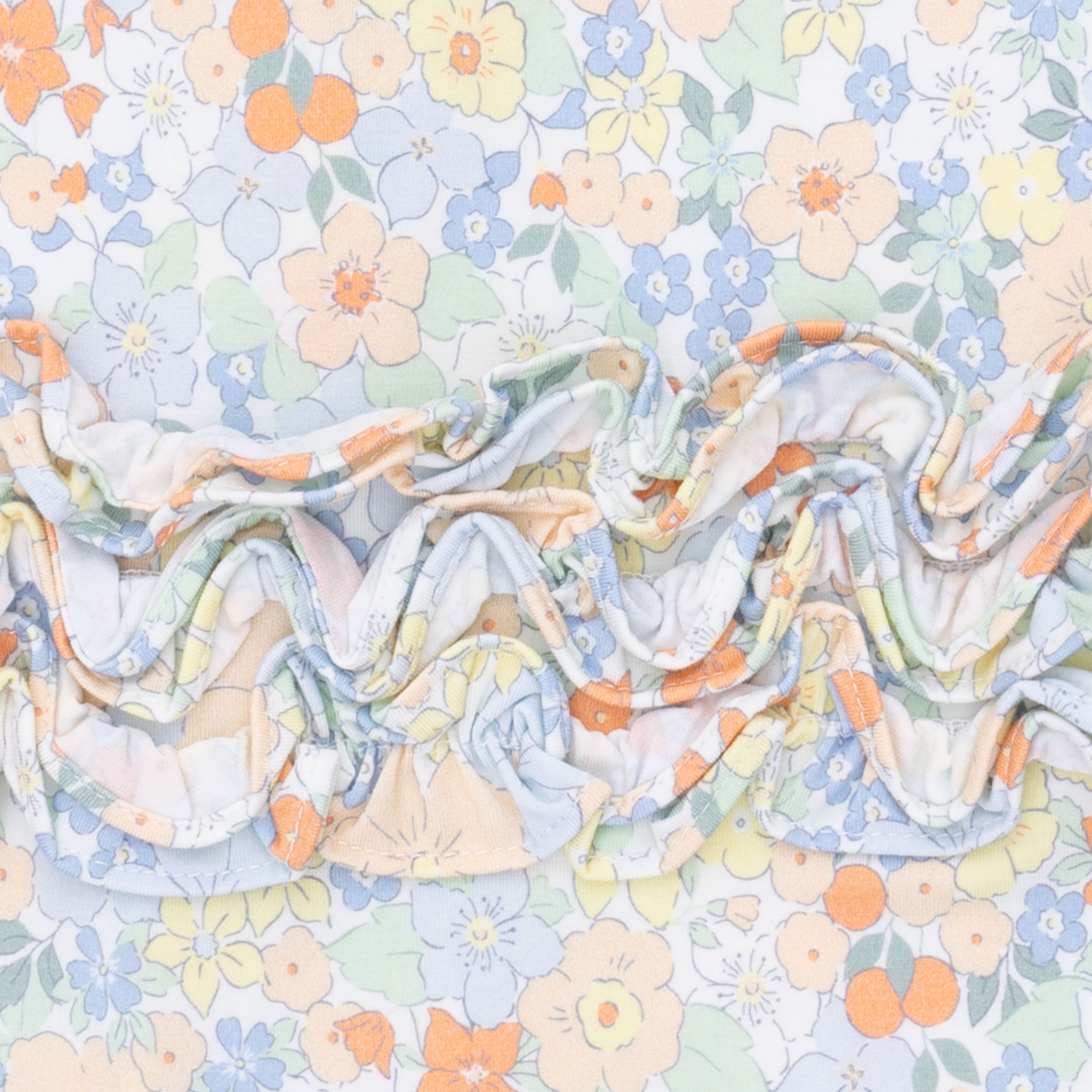 Georgia Floral - 2 Way Ruffle Back Zipper Footie & Headband Set