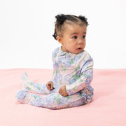 Hydrangeas - 2 Way Ruffle Back Zipper Footie