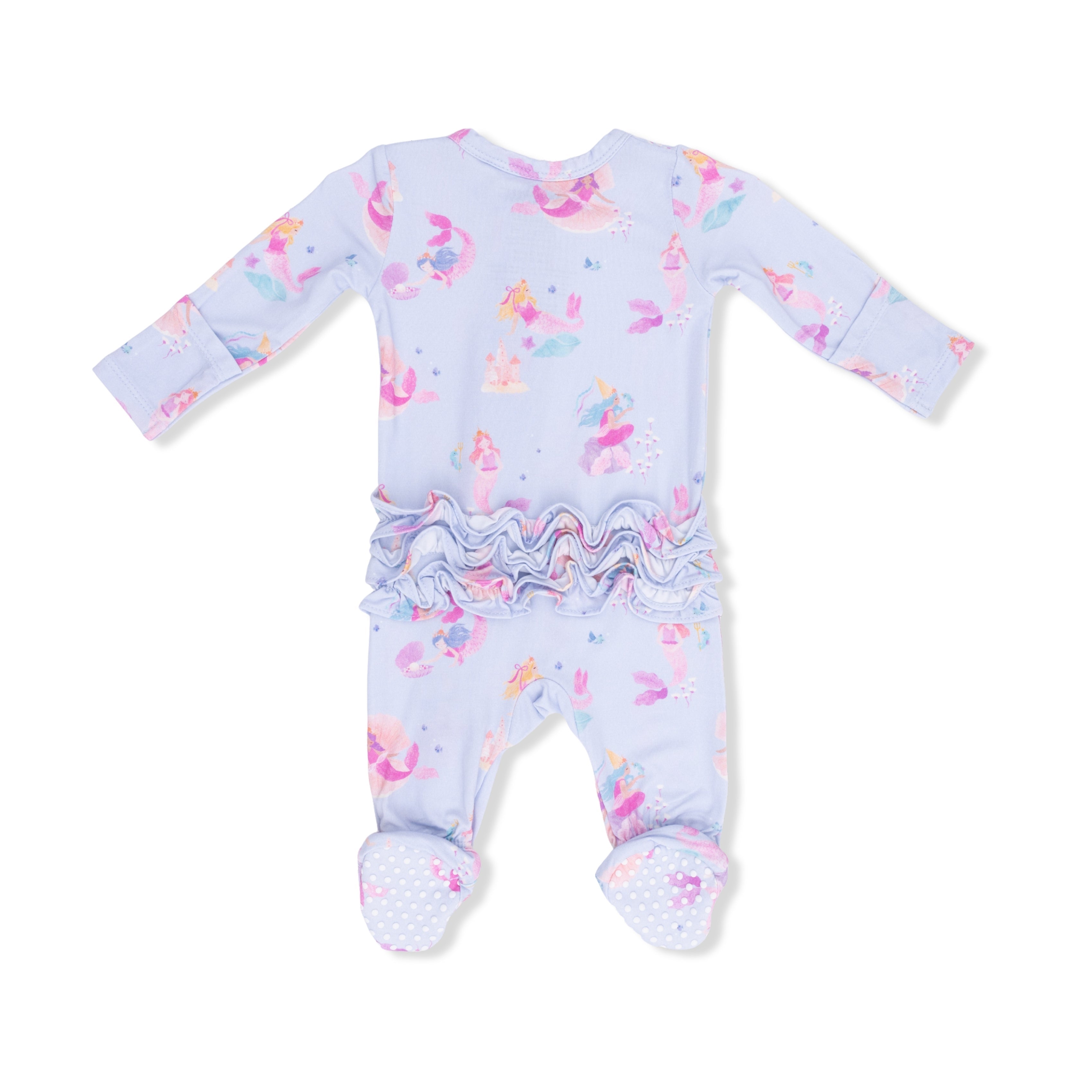 Mermaid Princesses - 2 Way Ruffle Back Zipper Footie