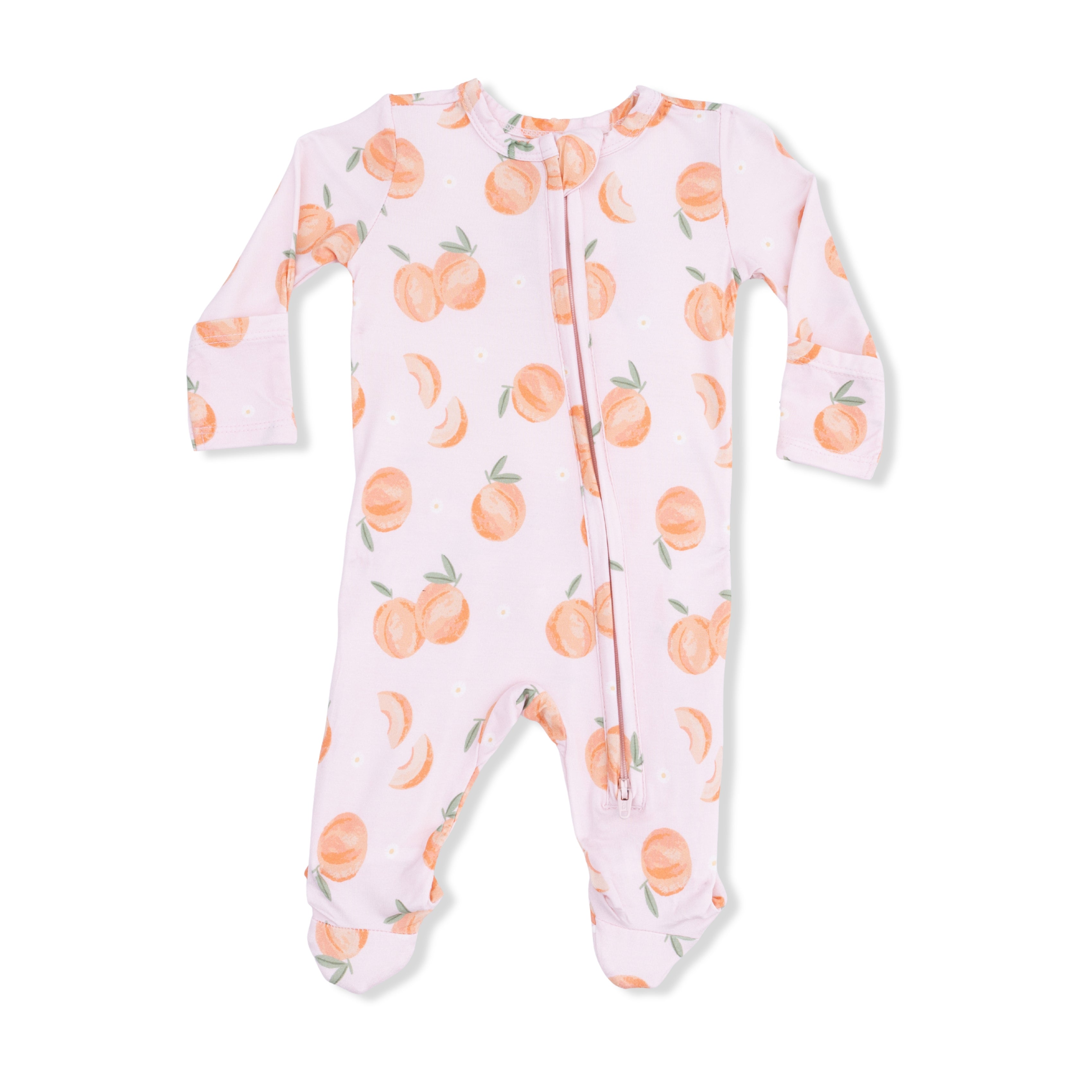 Sweet Peach - 2 Way Ruffle Back Zipper Footie