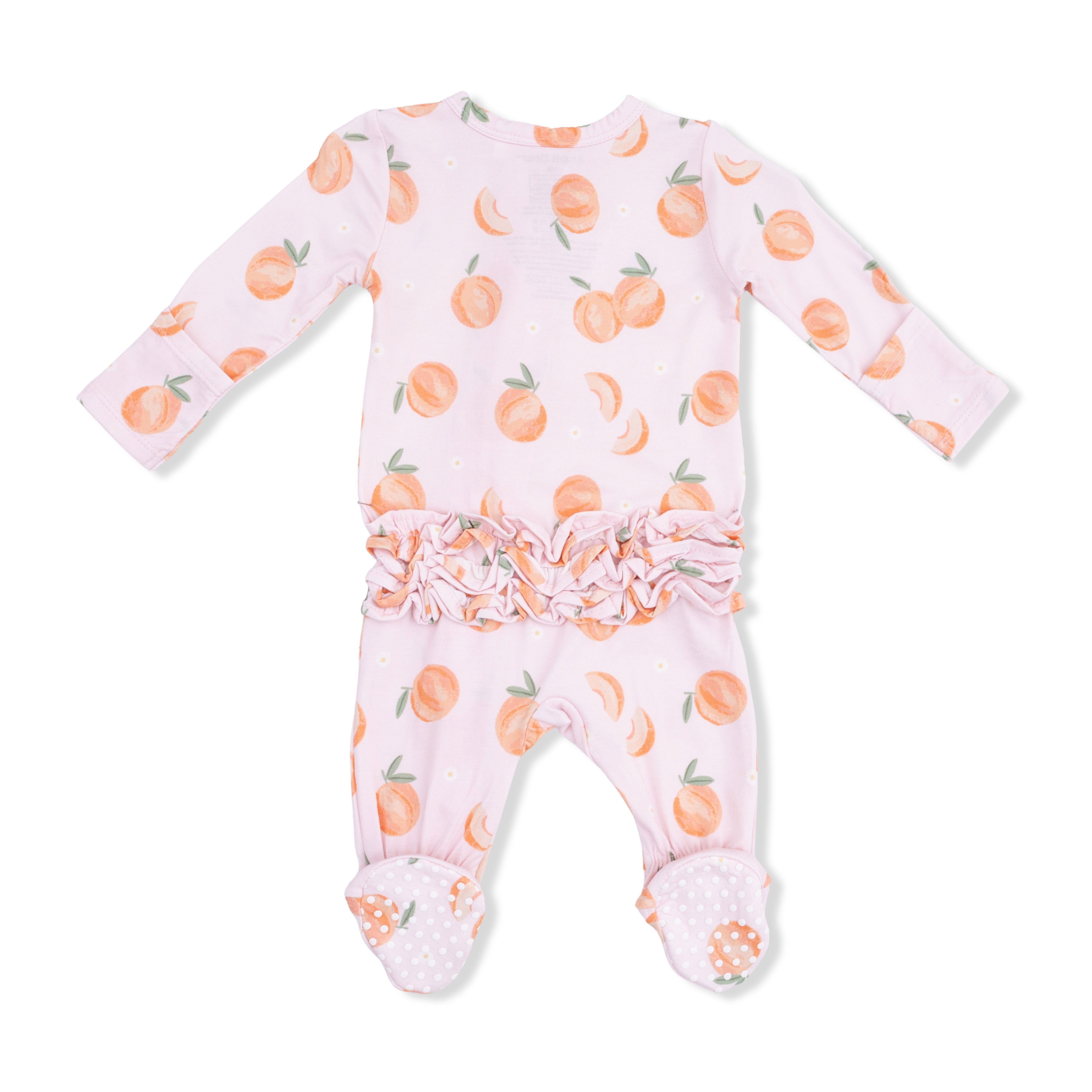Sweet Peach - 2 Way Ruffle Back Zipper Footie