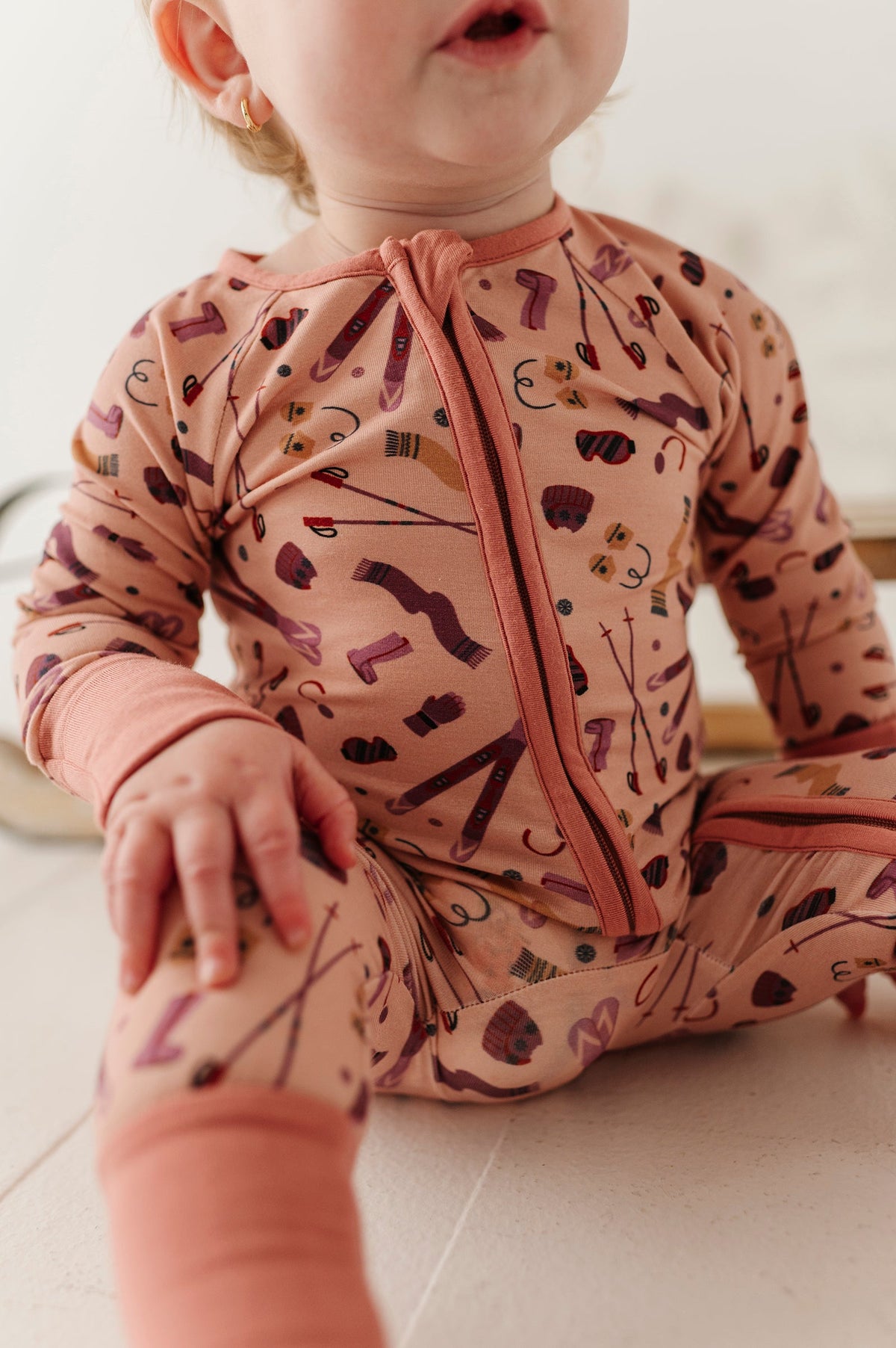 Baby Girl Long Sleeve Zip Romper In Girls Ski