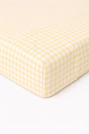 Yellow White Gingham Crib Sheet