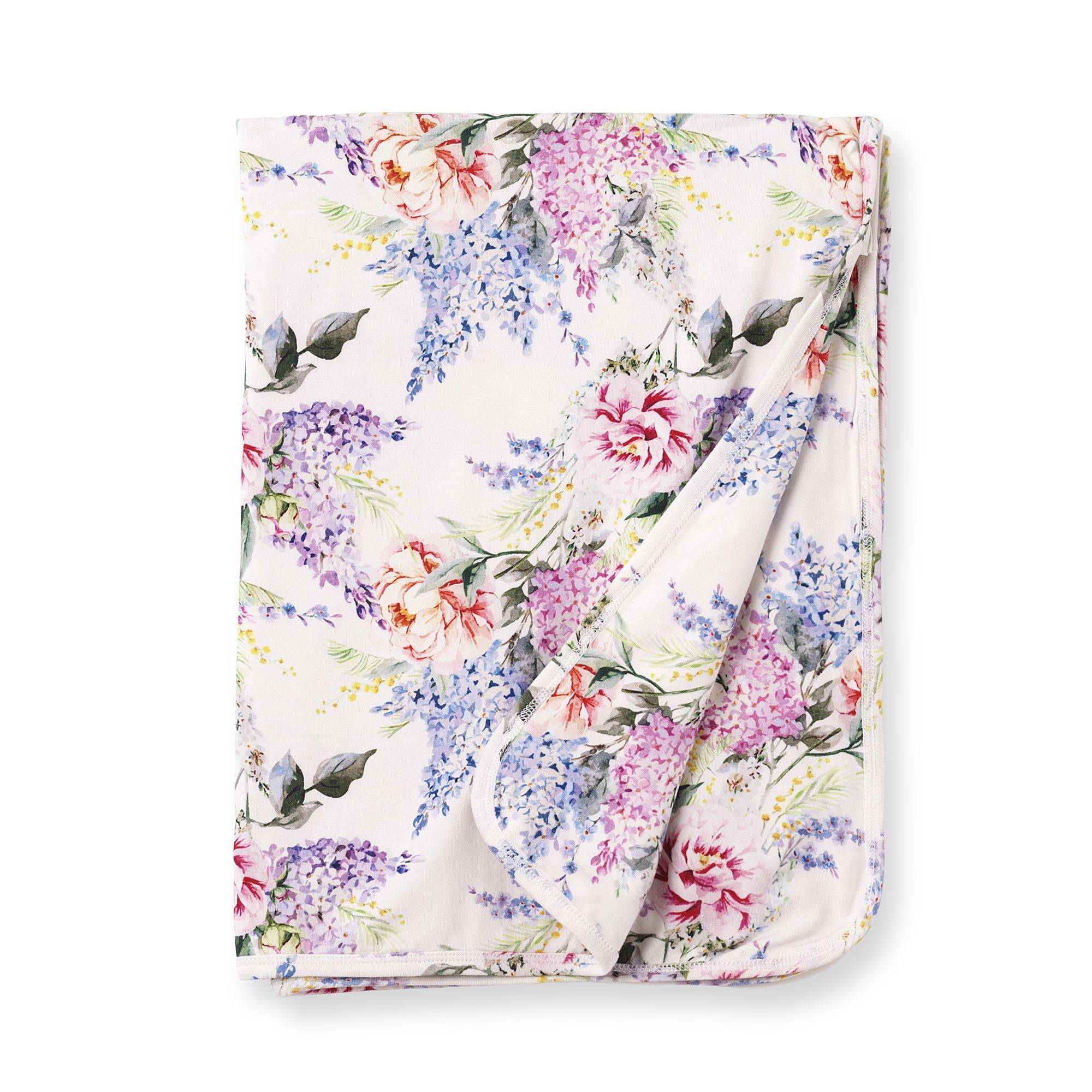 Watercolor Floral Soft Bamboo Stroller Blanket
