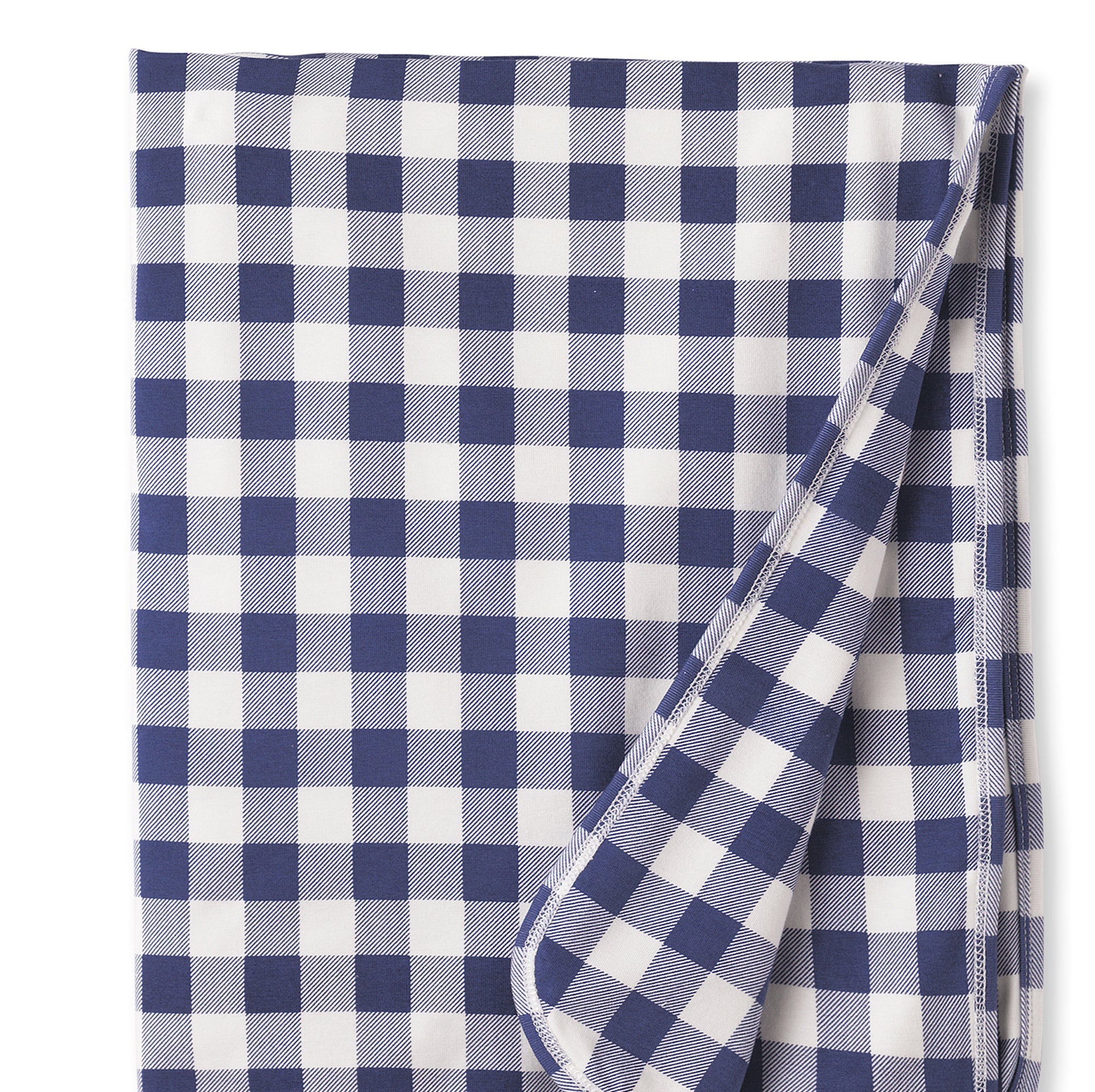 Picnic Plaid/blue Soft Bamboo Stroller Blanket For Baby