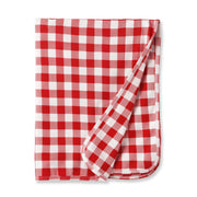 Picnic Plaid/red Soft Bamboo Stroller Blanket For Baby