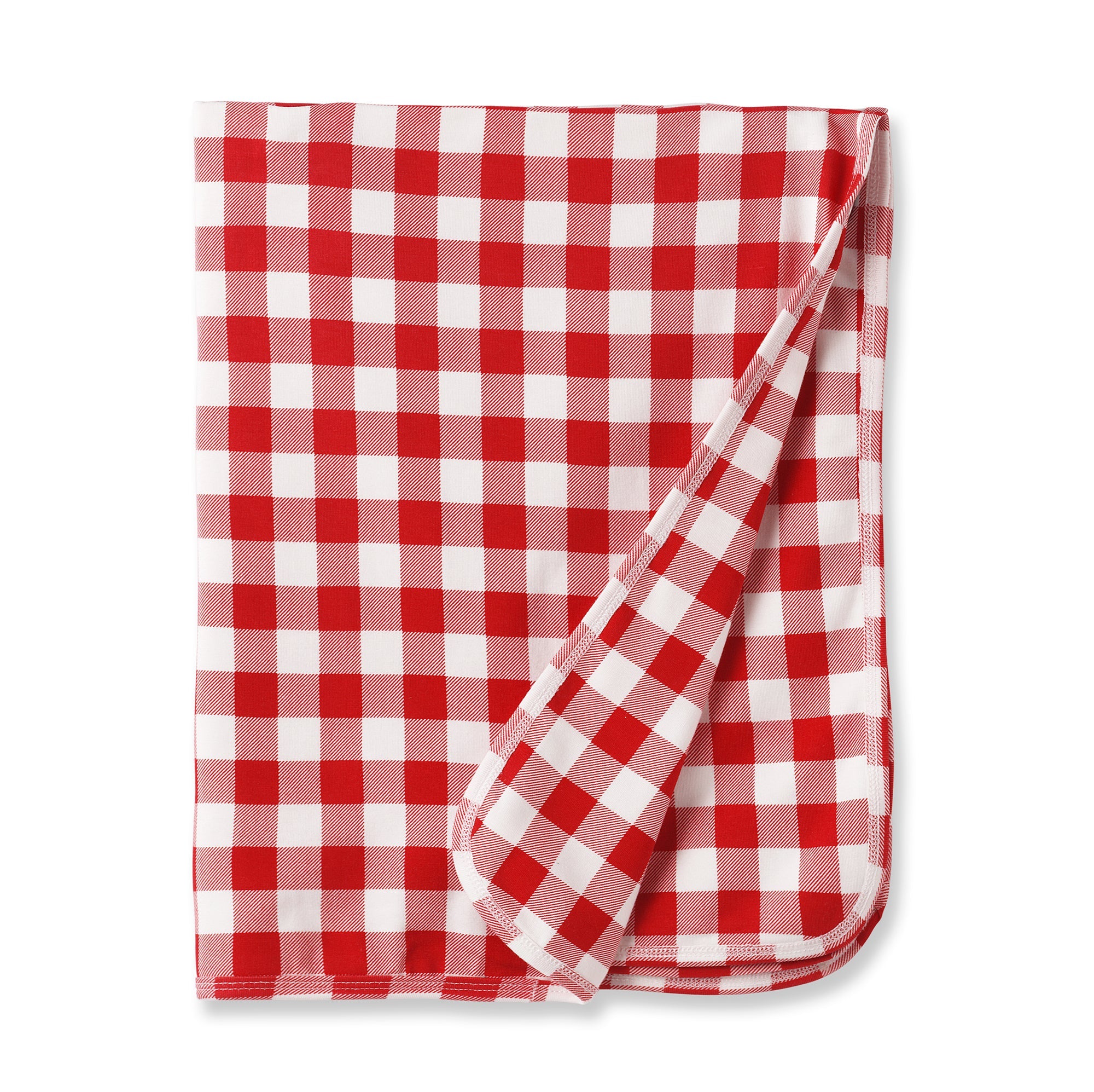 Picnic Plaid/red Soft Bamboo Stroller Blanket For Baby