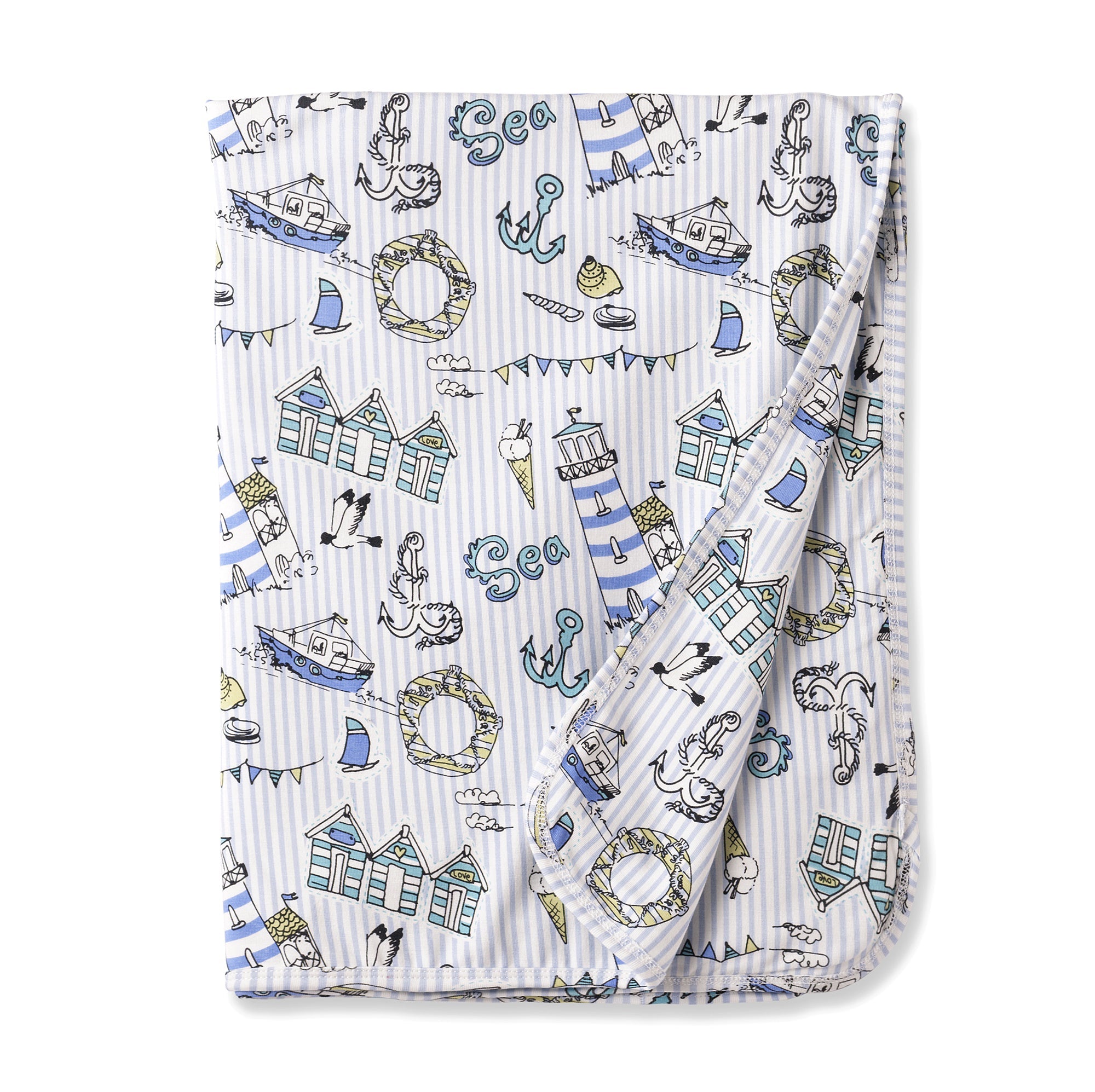 Seashore Stroller Blanket – Soft Bamboo Baby Blanket