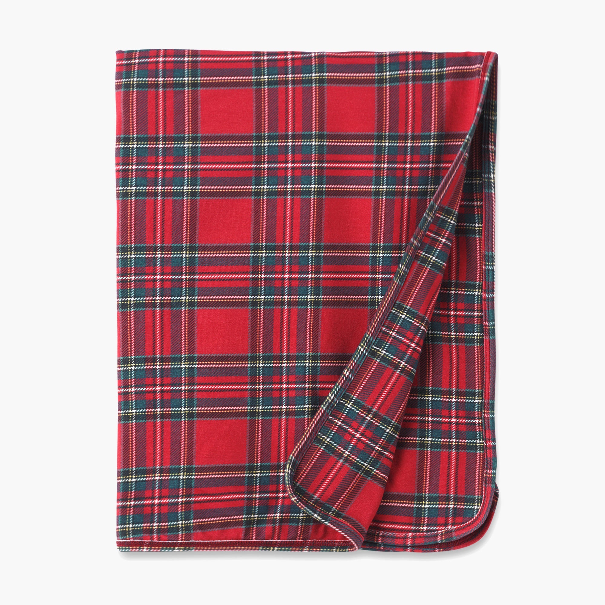 Christmas Bamboo Baby Stroller Blanket – Classic Red Tartan Plaid