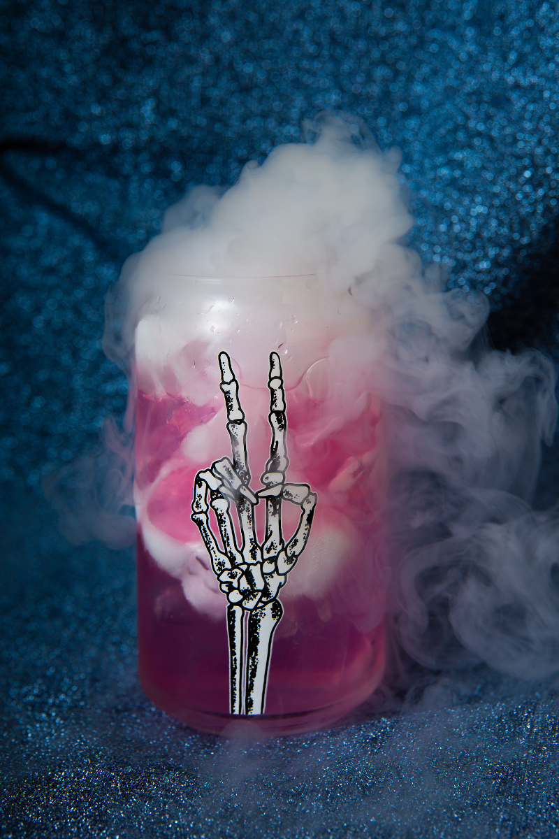 Halloween Can Glass W/lid