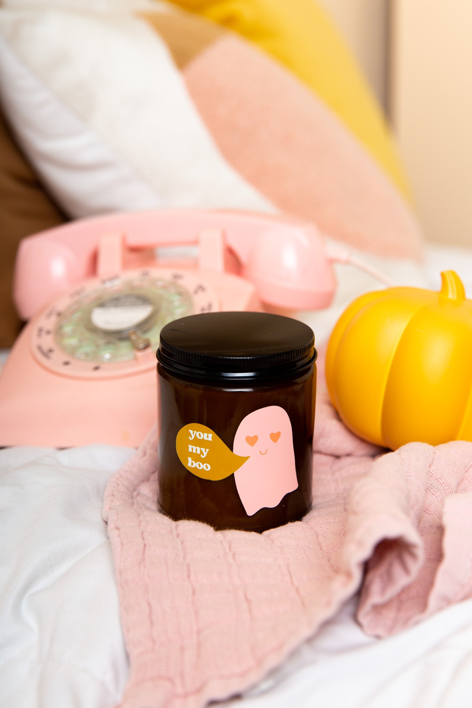 Halloween Candle Jar W/lid