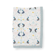 Cotton Muslin Baby Quilt - Peacock