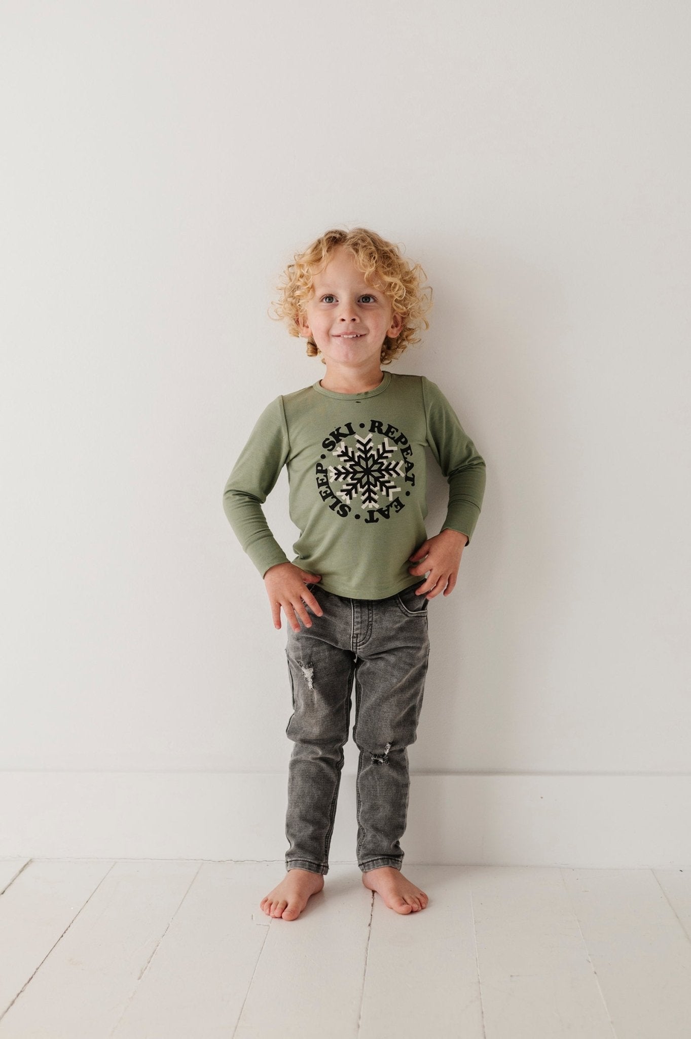 Boys Slim Denim Jeans In Gray