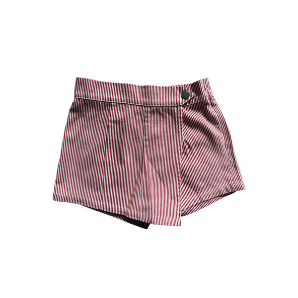 Tweenstyle By Stoopher - Red Striped Wrap Skort