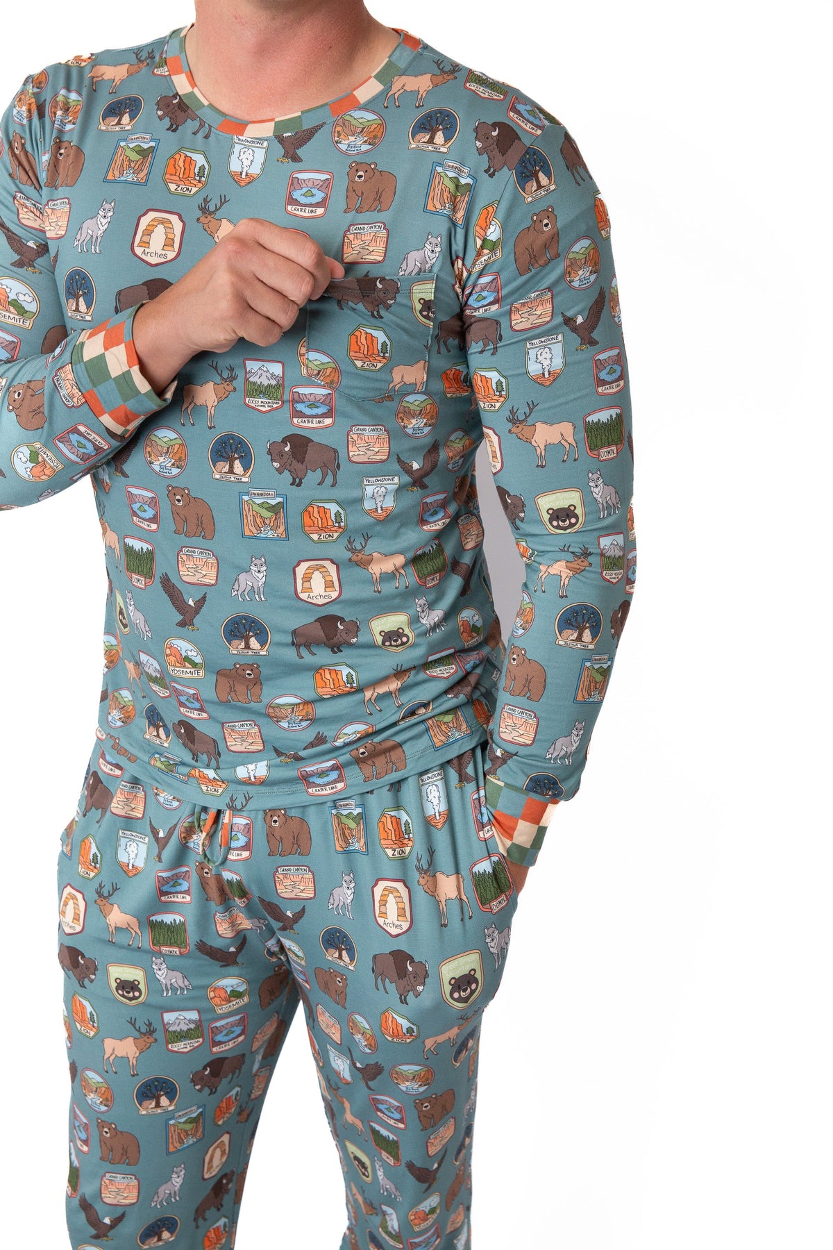 Men’s My First Adventure National Parks 2-piece Pajama Set | Wildlife Sleepwear |