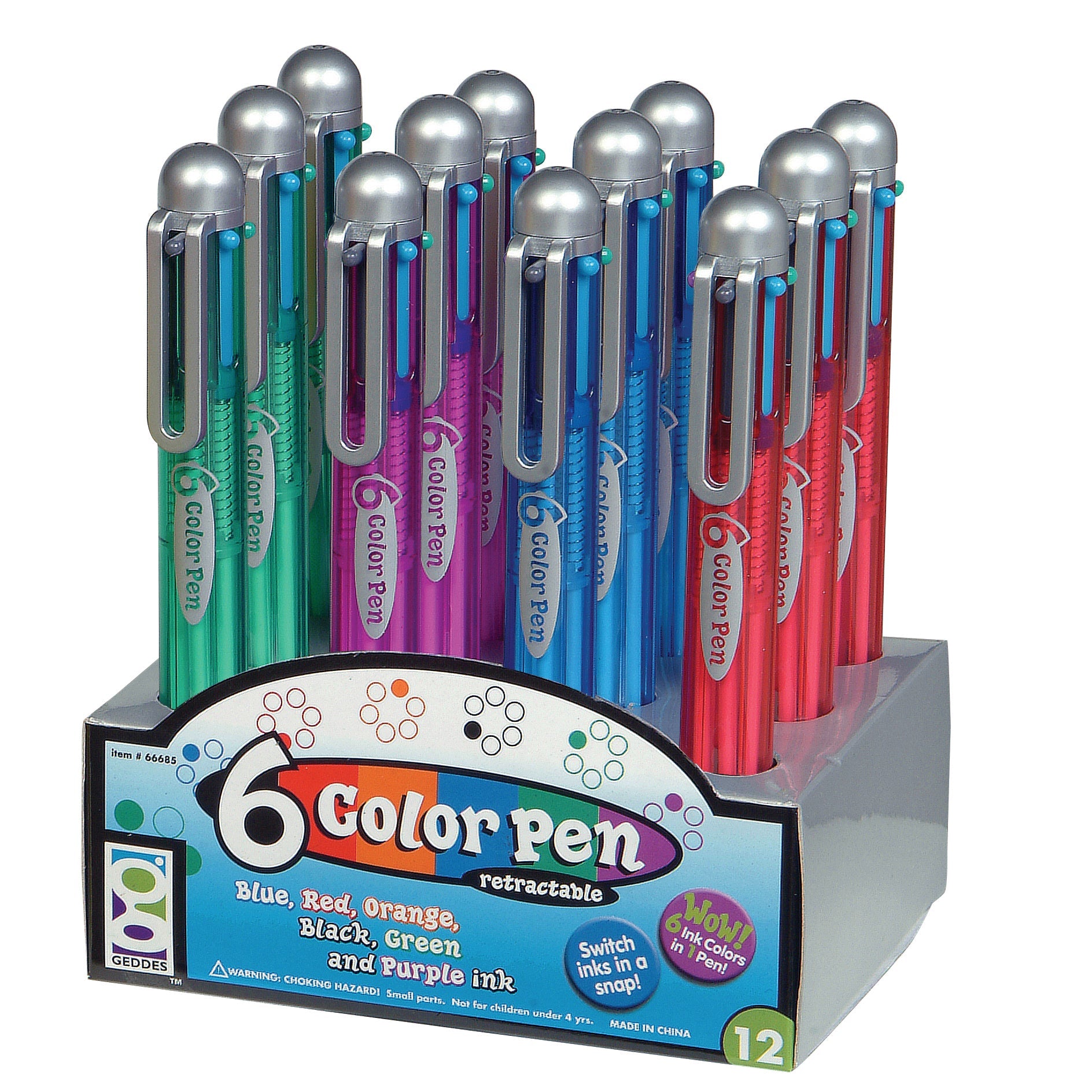 6-color Pens - 12 Per Display