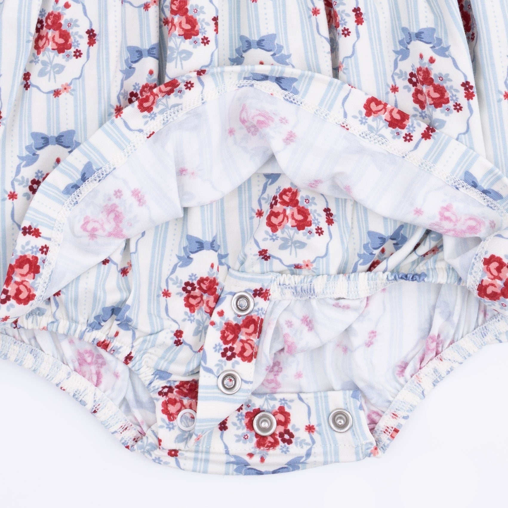 Beverly Cameo Stripe - Long Sleeve Bubble With Peter Pan Collar And Skirt
