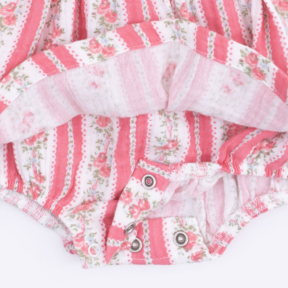 Suzie Floral Stripe - Long Sleeve Bubble With Peter Pan Collar And Skirt