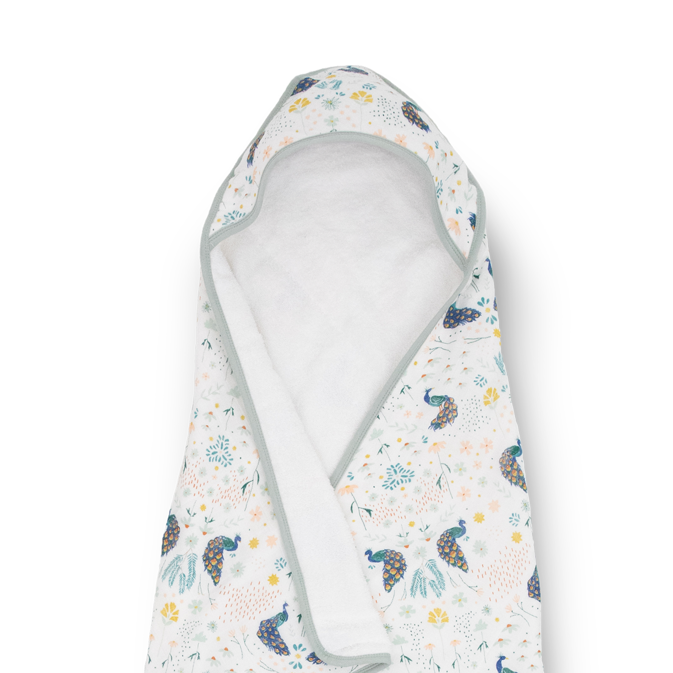 Infant Hooded Towel - Peacock
