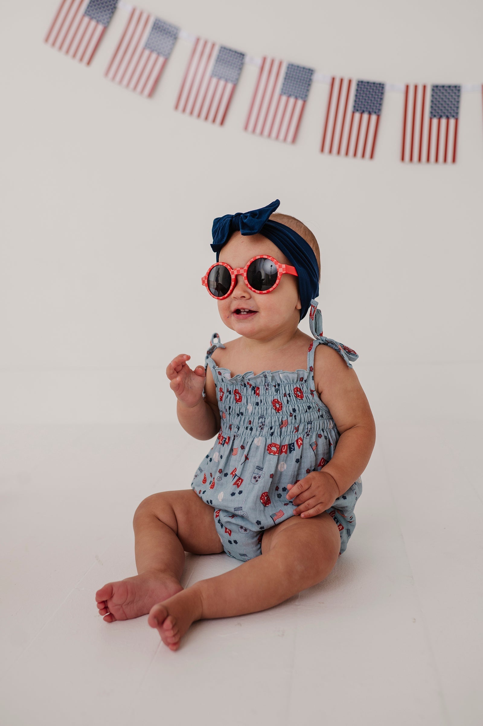 Baby Girl's Tie-smocked Bodysuit