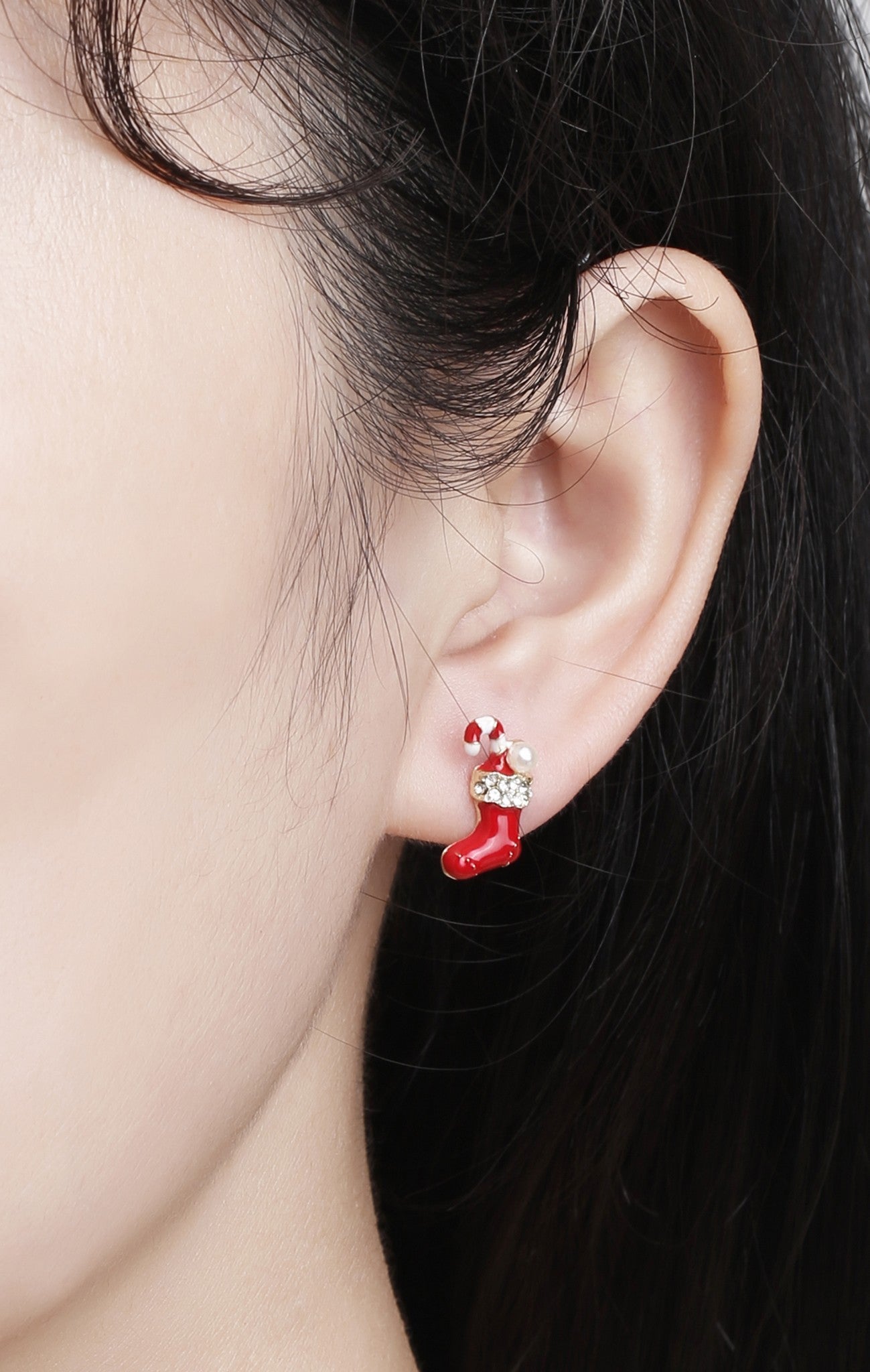 Candy Cane Stocking- Holiday Earrings