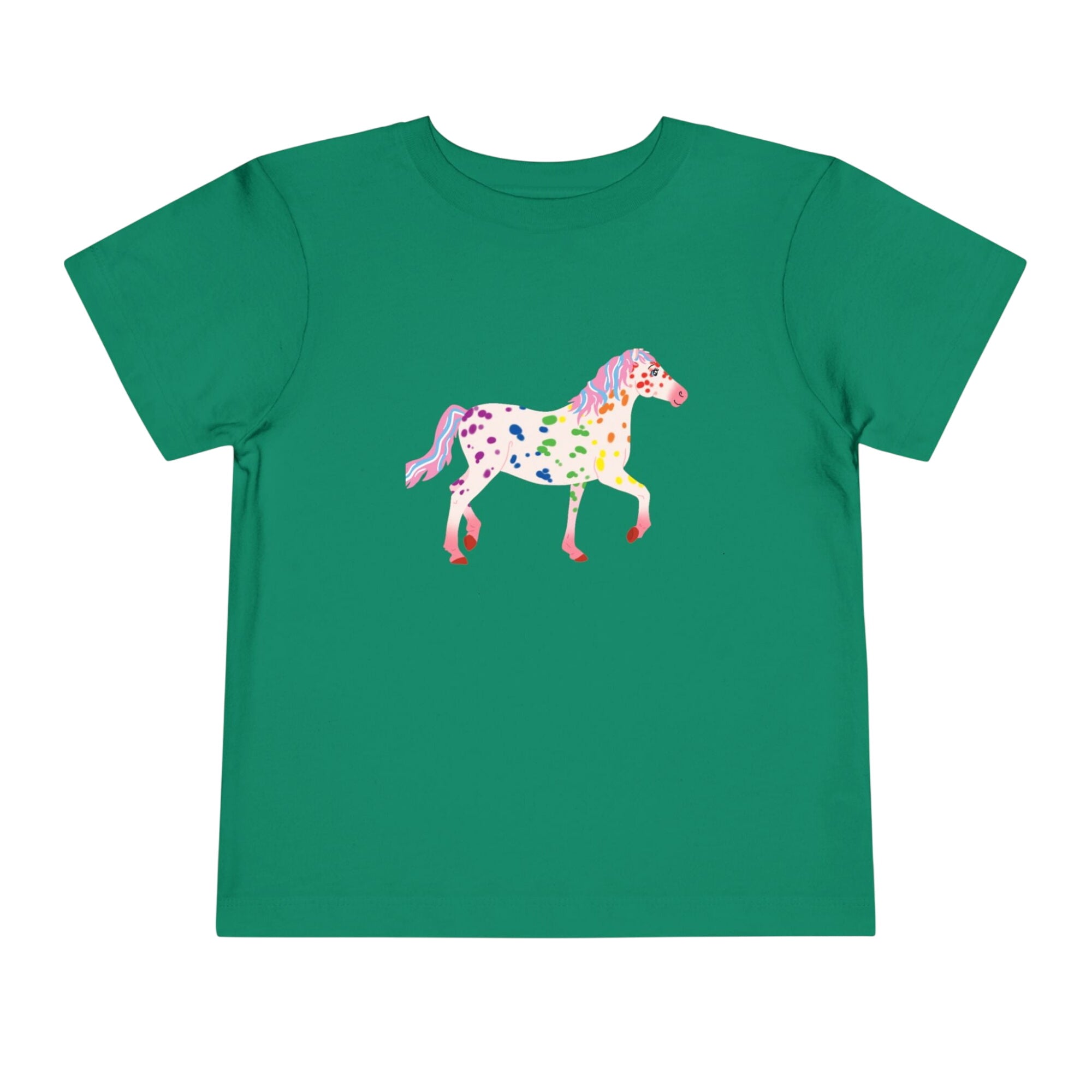 Rainbow On My Parade Horse Toddler Short Sleeve Tee Shirt